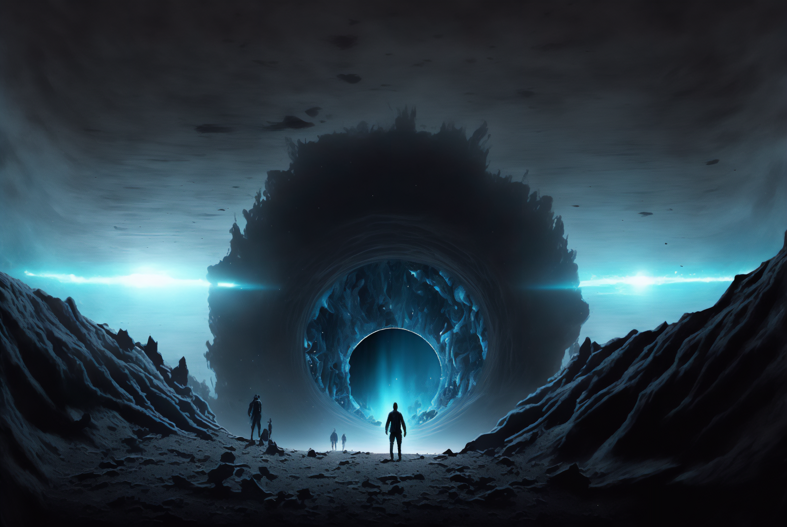 AI art, portal, illustration, night, fantasy artx2048 Wallpaper