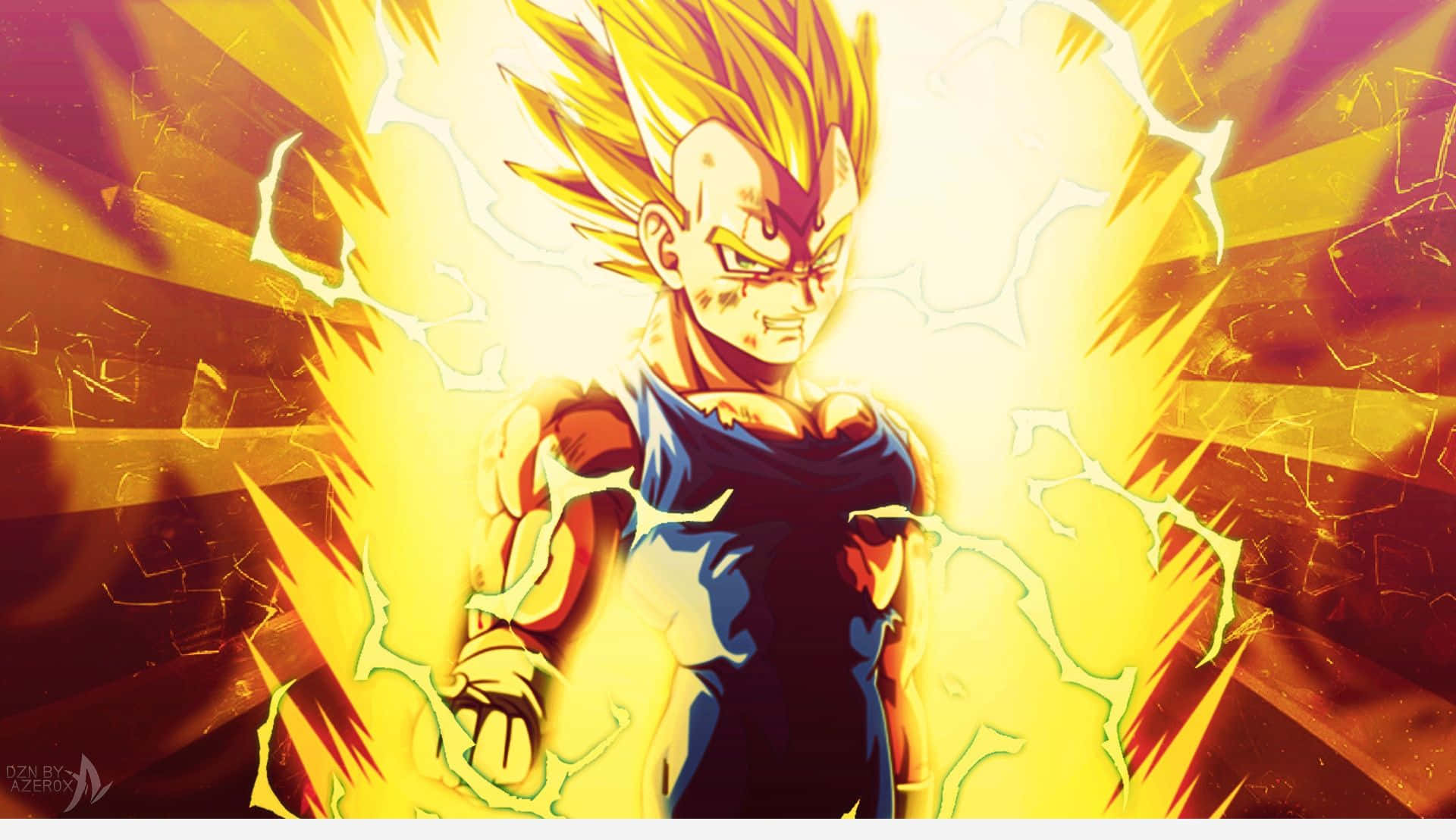 Download Majin Vegeta Smile Power Up Wallpaper
