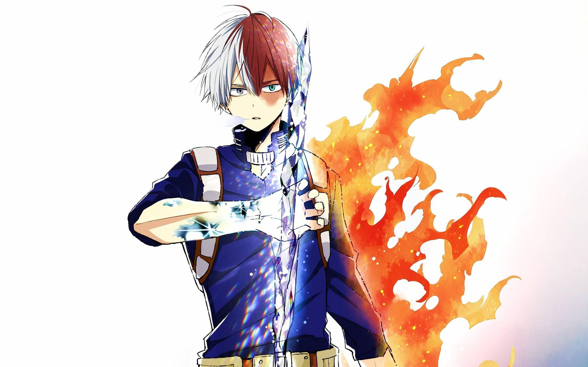 Download My Hero Academia Todoroki Ice Shard And Fire Wallpaper
