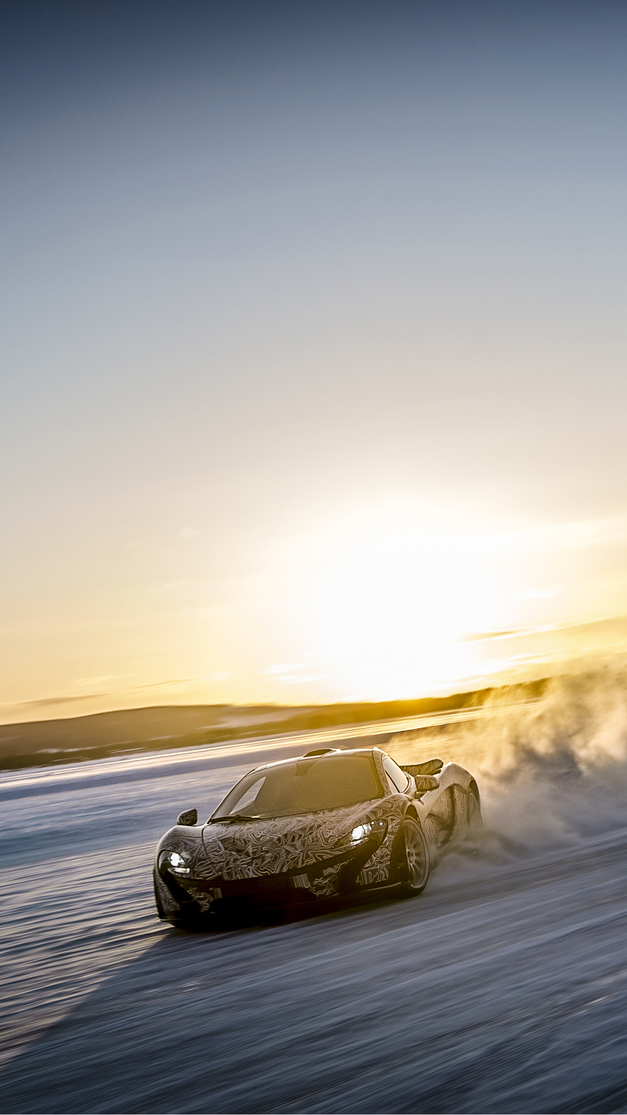 McLaren P1 Winter Wallpaper for iPhone 11, Pro Max, X, 8, 7, 6