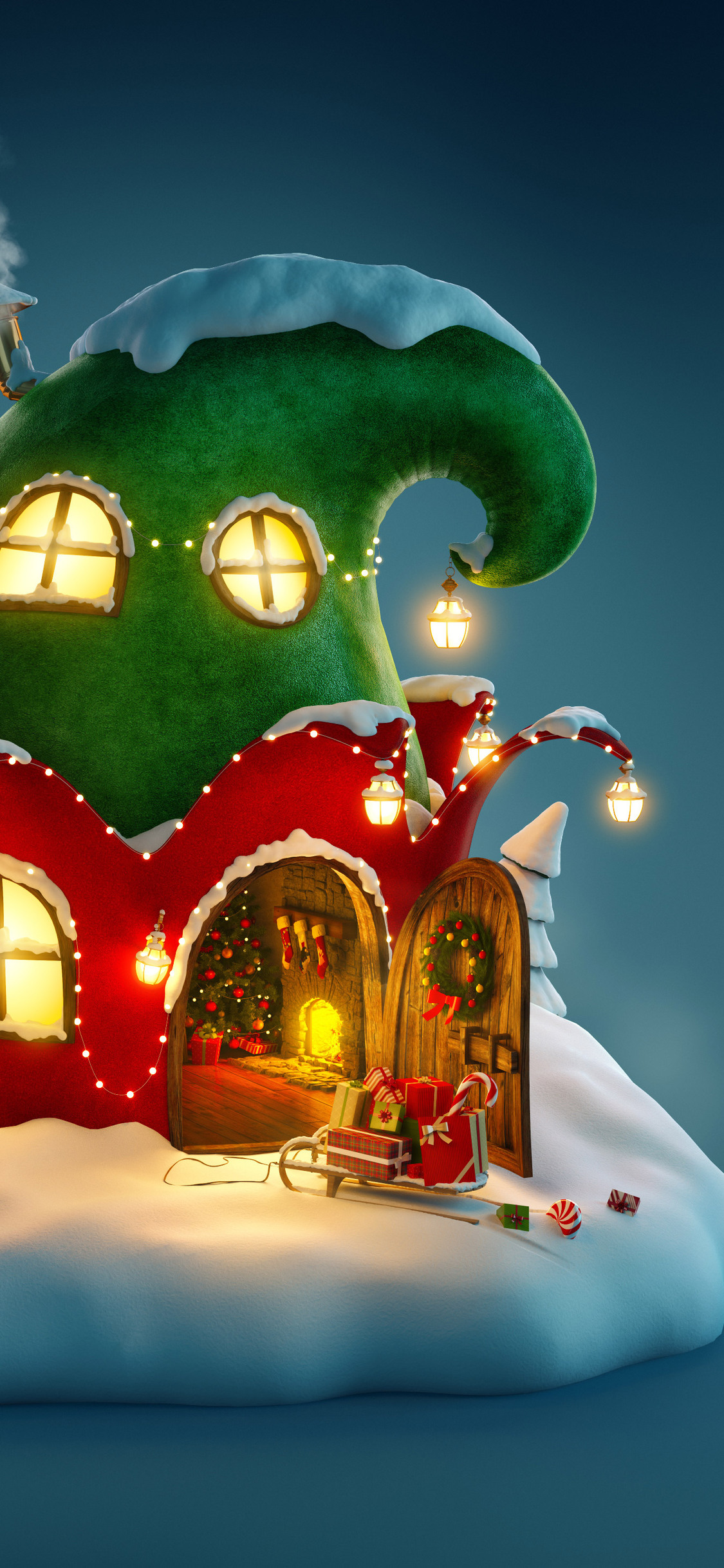 Christmas Fairy House 4k iPhone XS, iPhone 10, iPhone X HD 4k Wallpaper, Image, Background, Photo and Picture