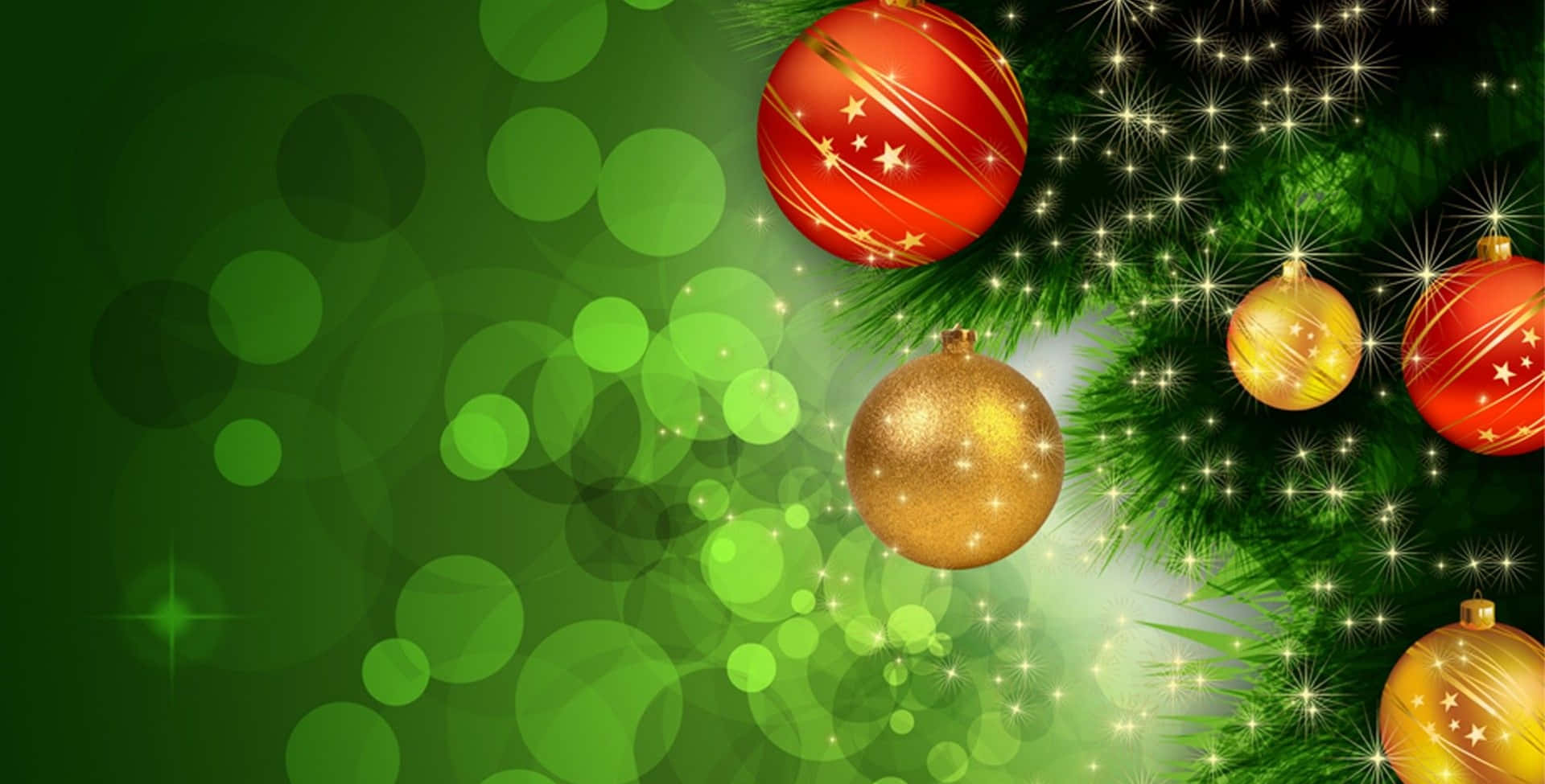 Download Christmas Tree Background With Christmas Balls Wallpaper