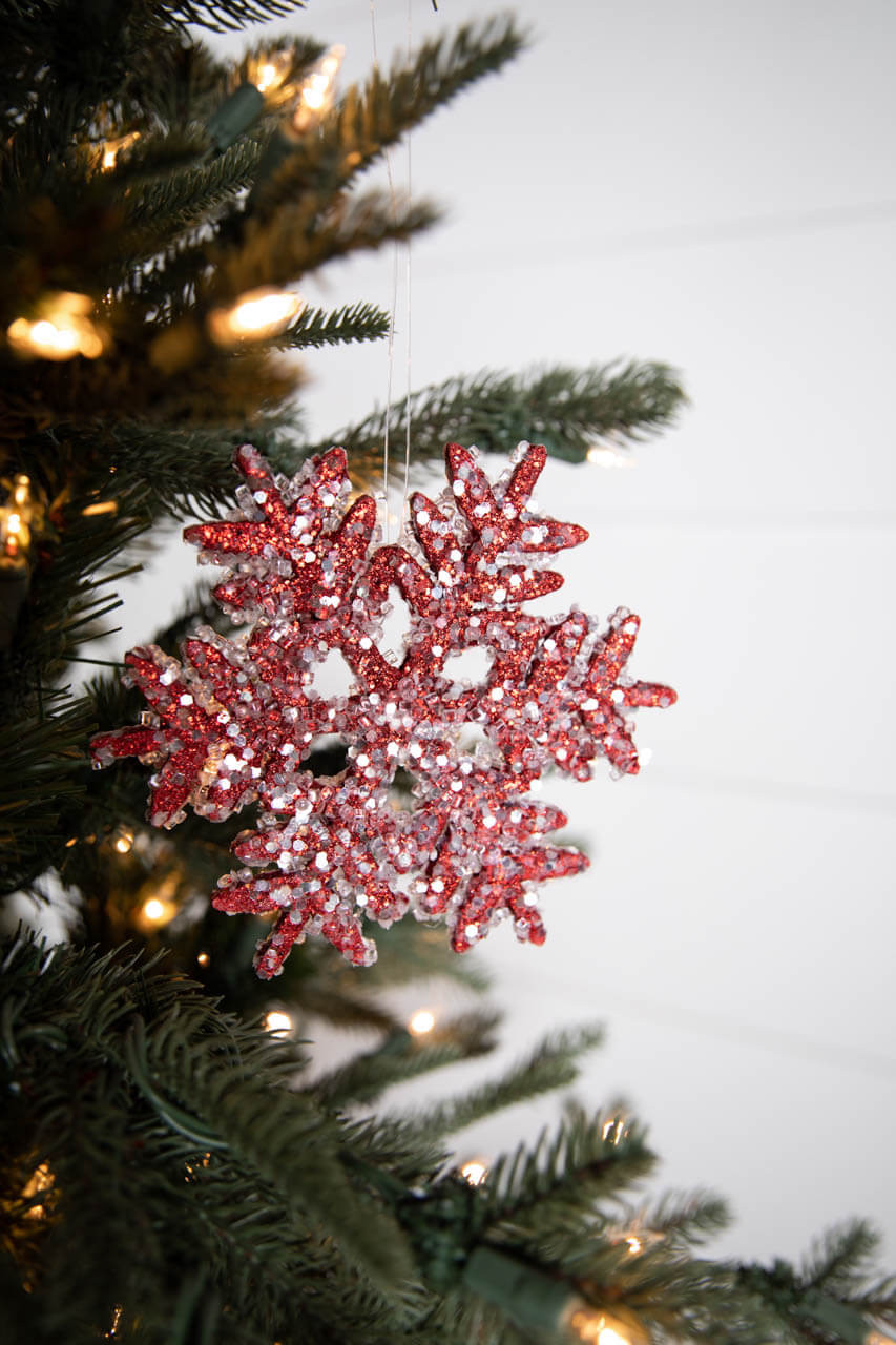 6” Iced Glitter Snowflake Christmas