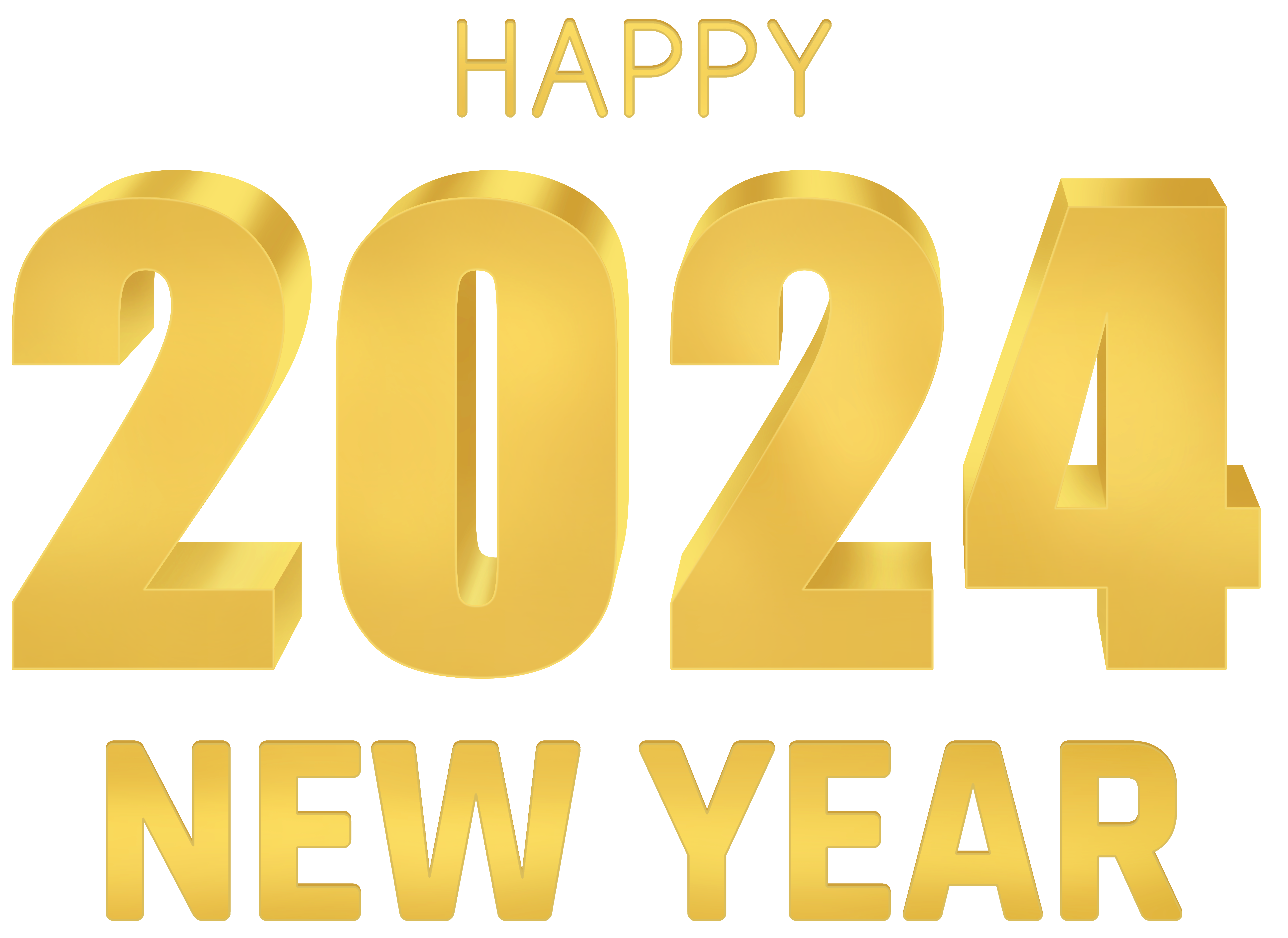 2024 Gold Happy New Year PNG Clipart​-Quality Free Image and Transparent PNG Clipart