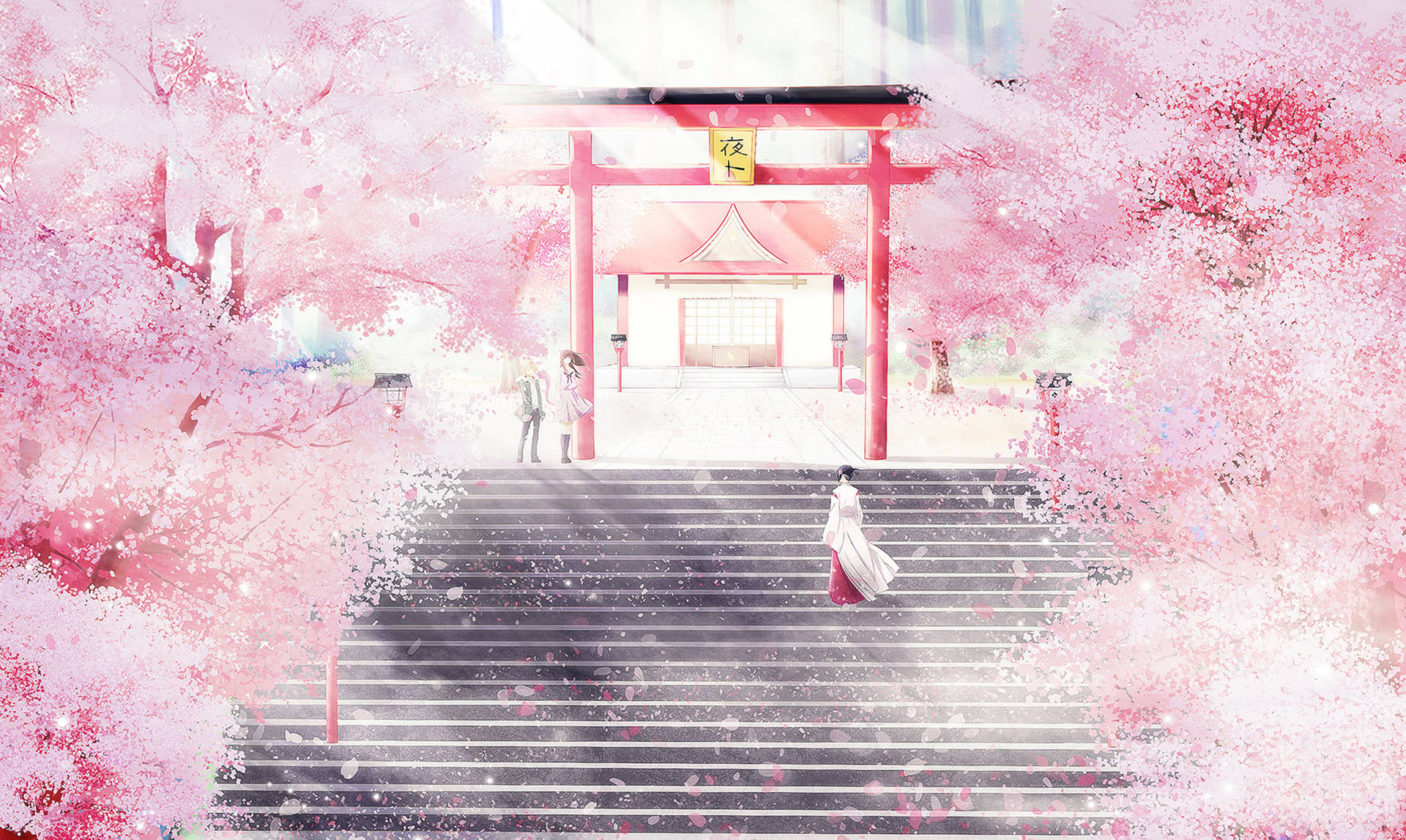 Download Pink Anime Aesthetic Noragami Temple Wallpaper