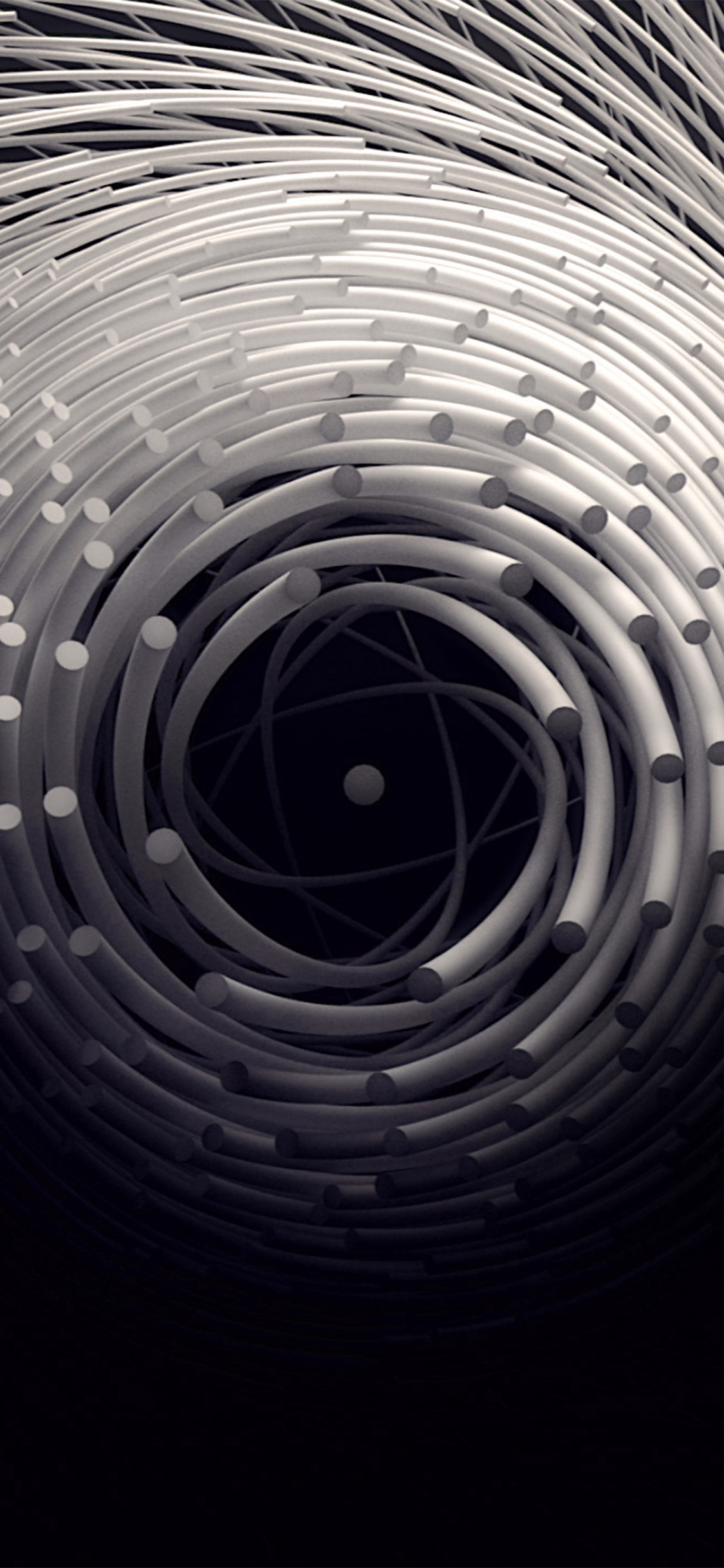 Circle 3D Dark Abstact Illustration Art Wallpaper