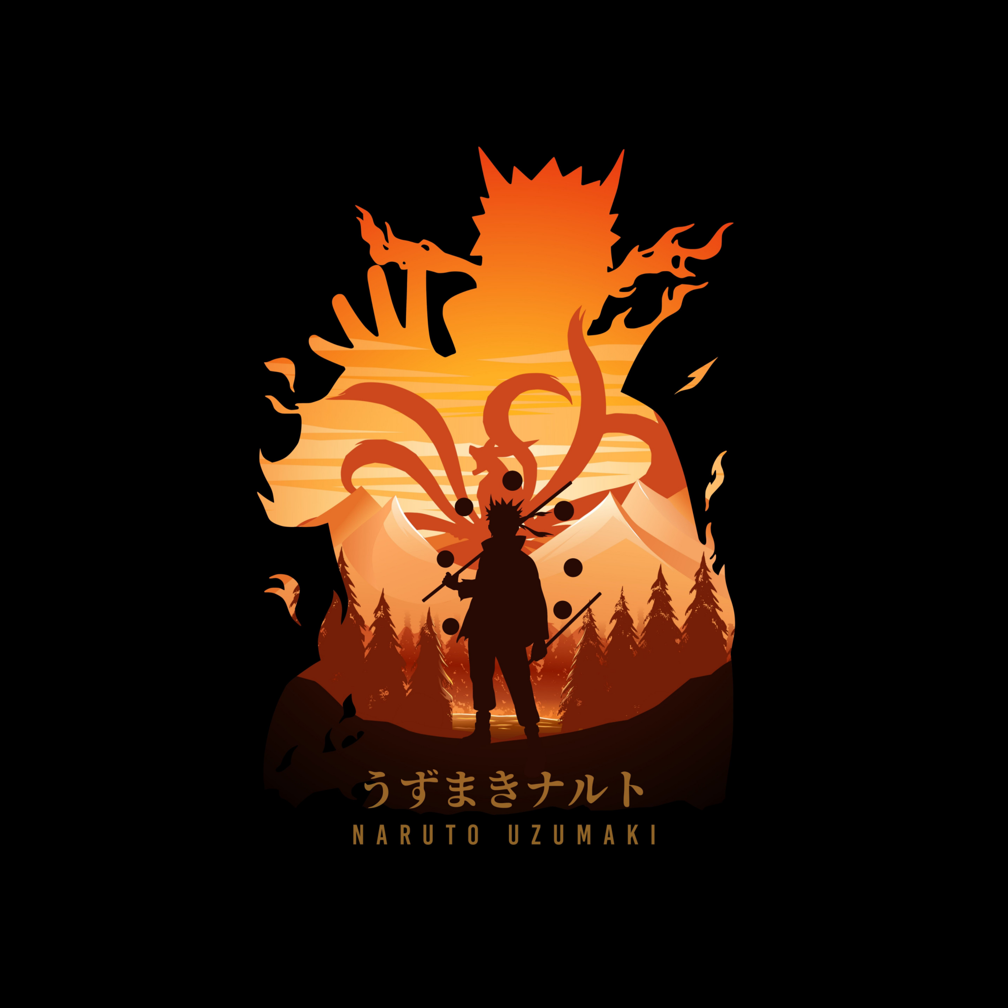 Naruto Uzumaki Wallpaper 4K, AMOLED, Black background