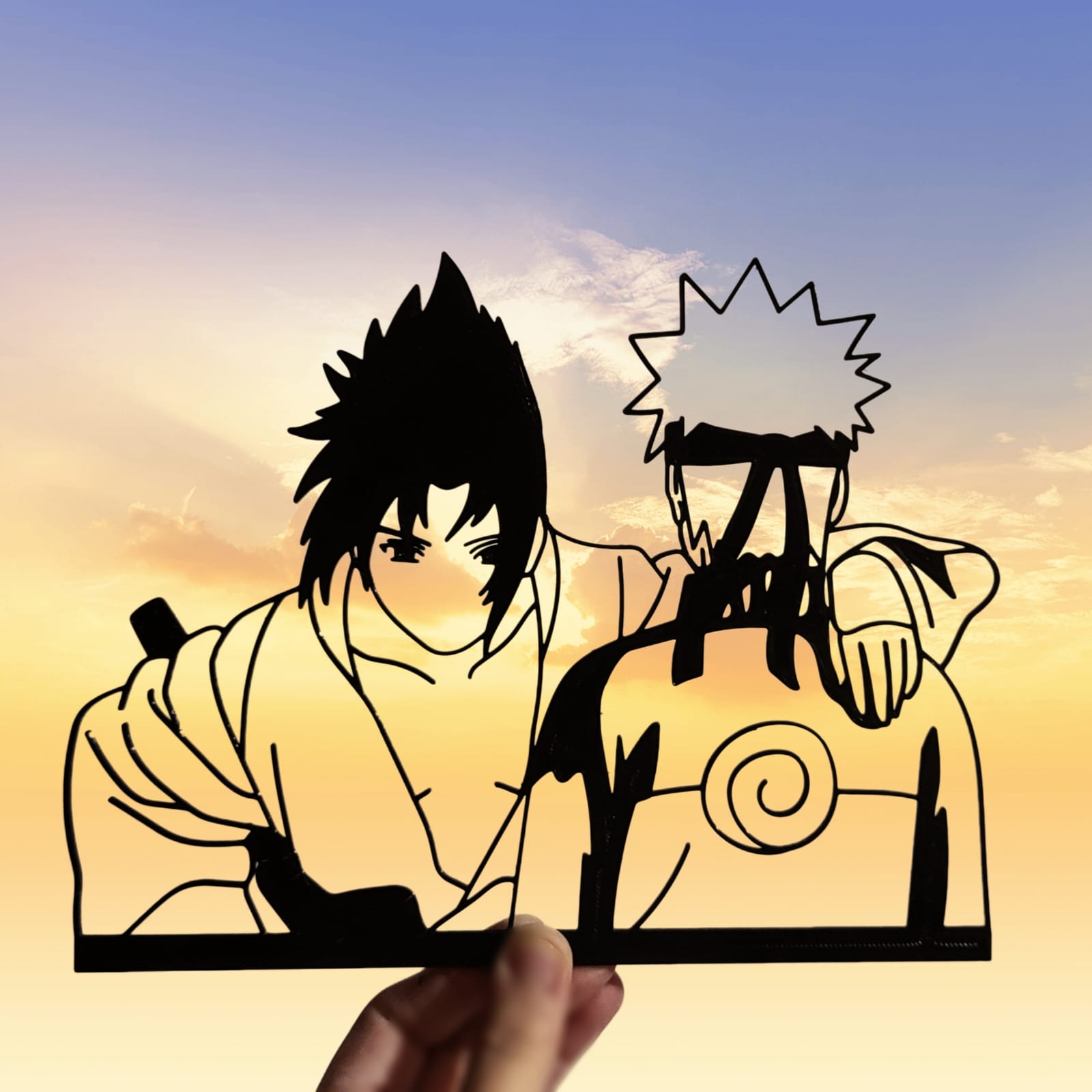 Free STL file NARUTO and SASUKE SILHOUETTE