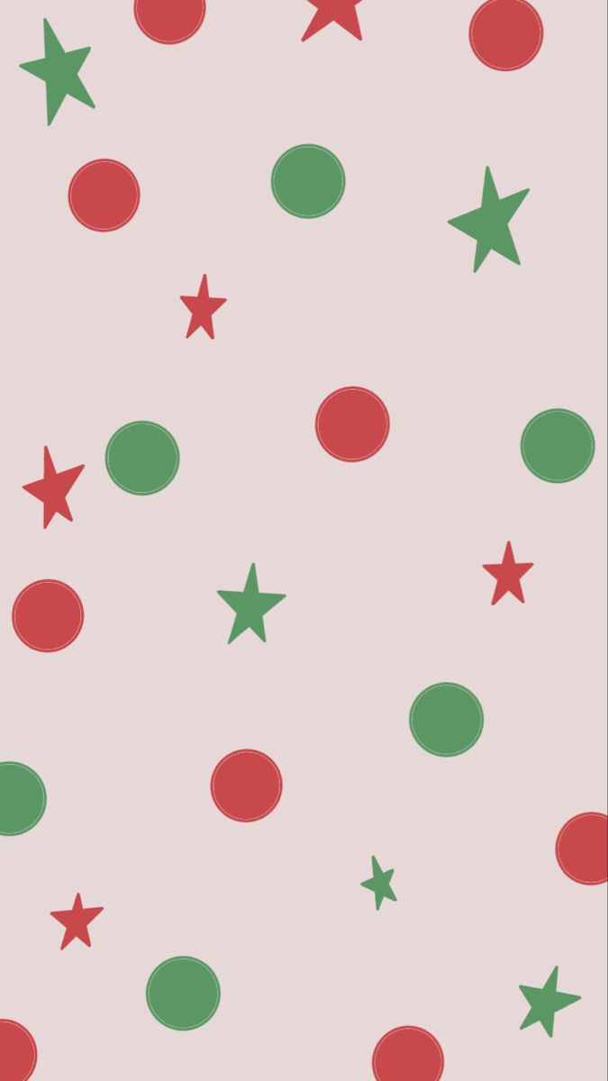 Red and green stars and dots