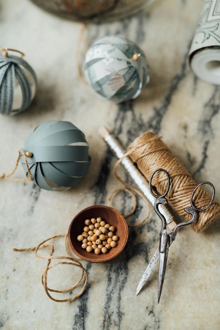 my scandinavian home: 3 Beautiful Christmas Decorations You Can Make From Wallpaper!