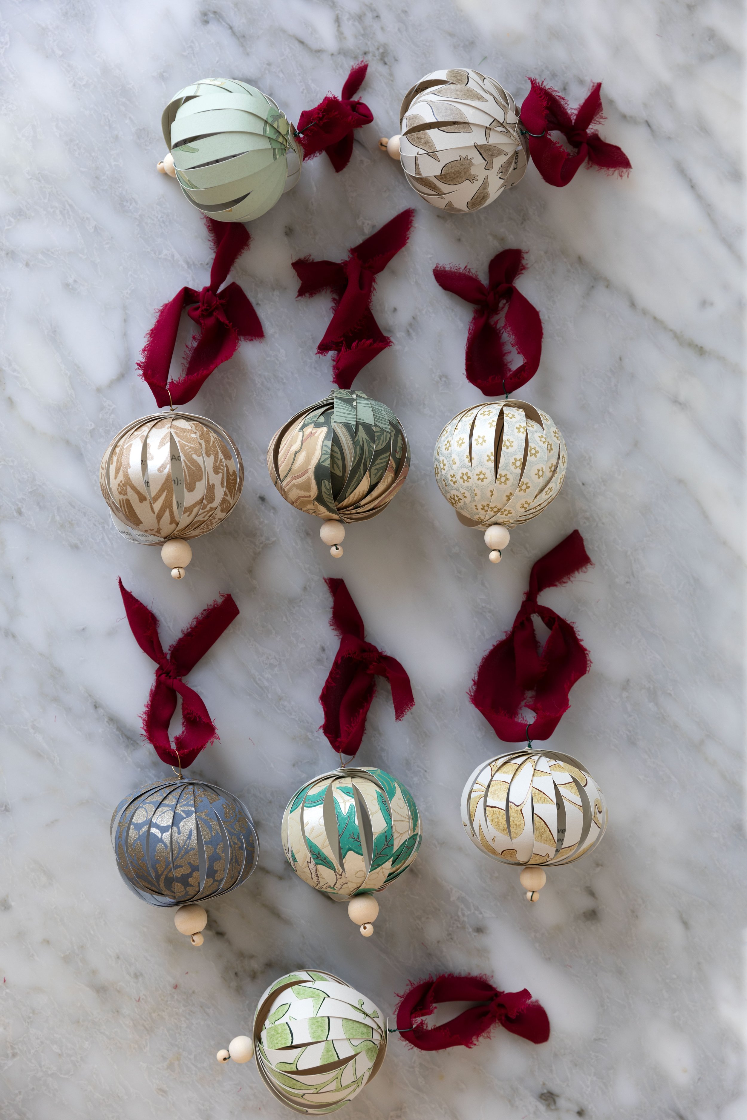Holiday Crafting - Wallpaper Baubles