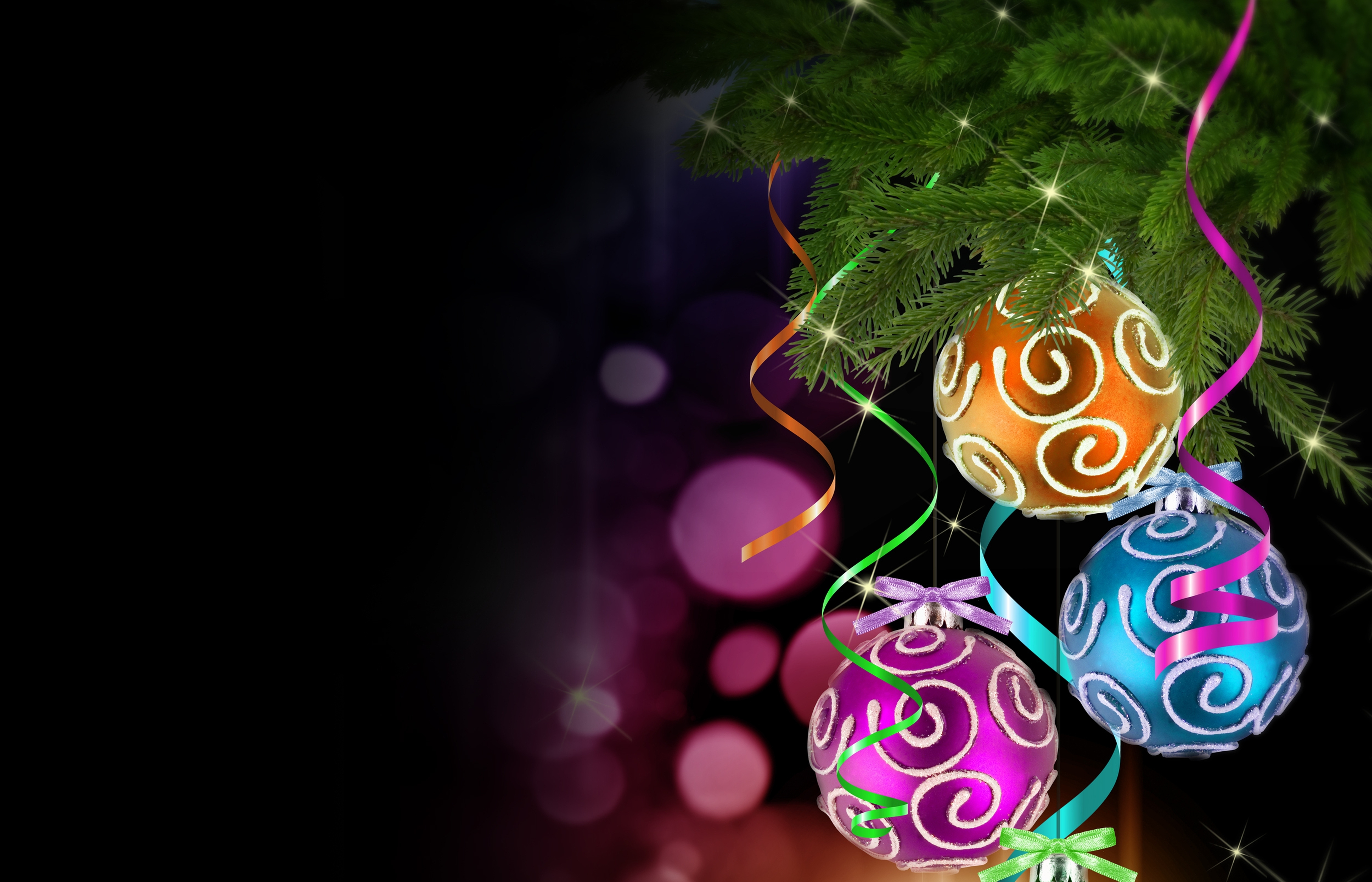 4K Christmas Ornaments Wallpaper and Background Image
