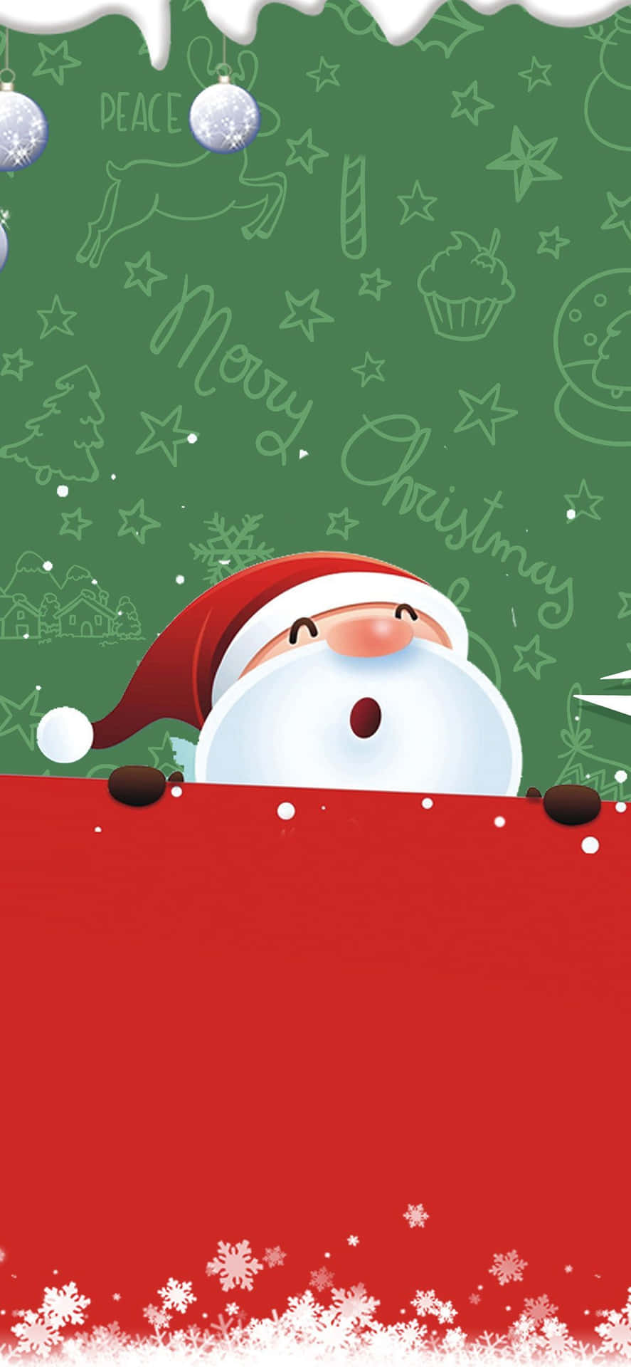 Download Red And Green Christmas Santa Claus Wallpaper