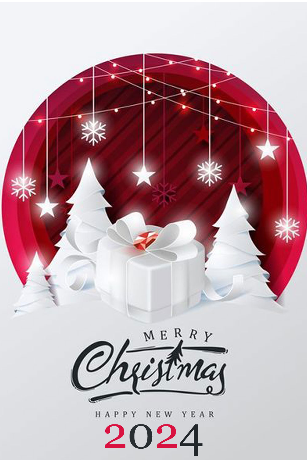 Happy New Year 2024 Christmas Background Decorated Image Birthday Wishes, Memes, SMS & Greeting eCard Image