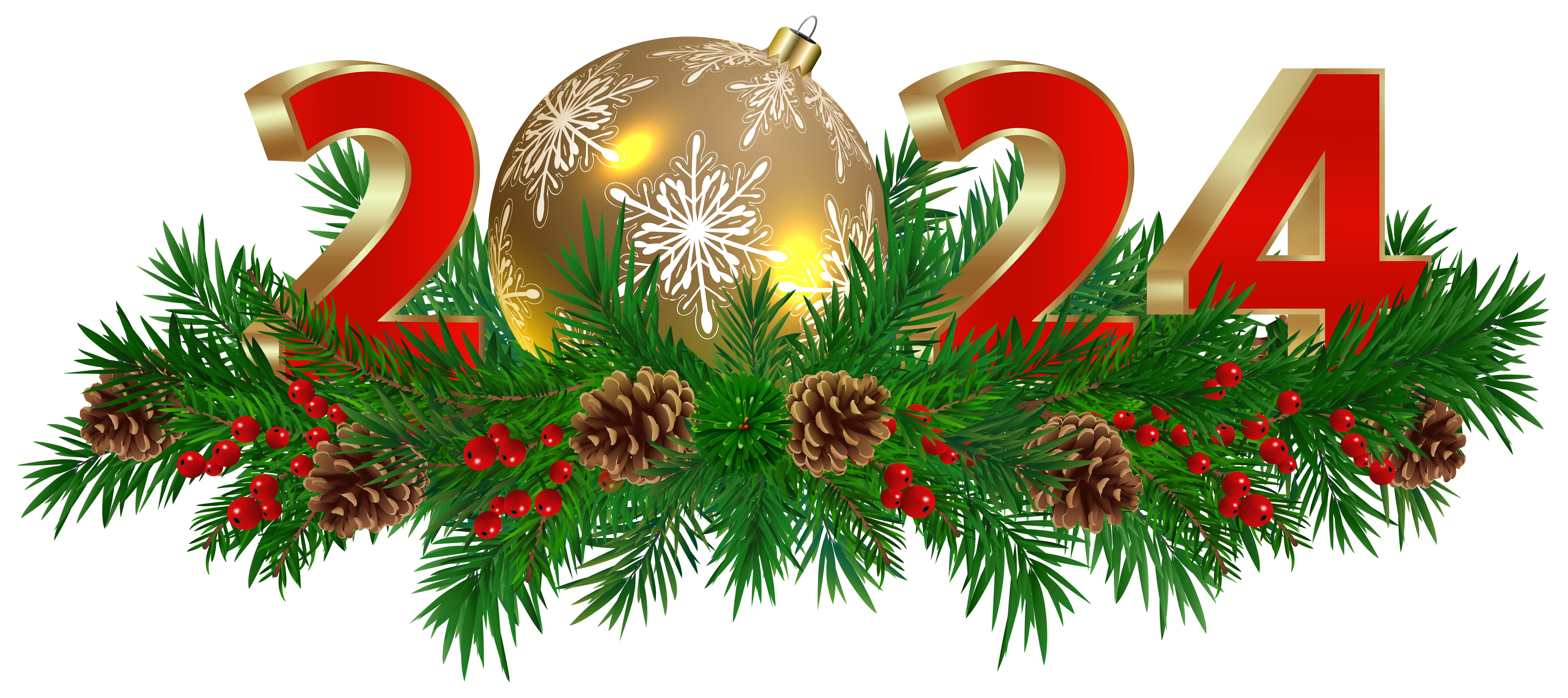 2024 Christmas Decoration PNG Clip Art Image​-Quality Free Image and Transparent PNG Clipart