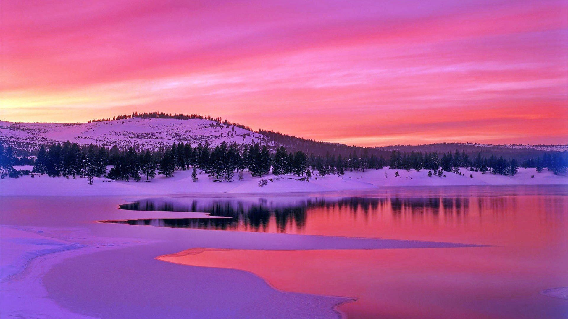 Landscapes nature winter California lakes land wallpaperx1080
