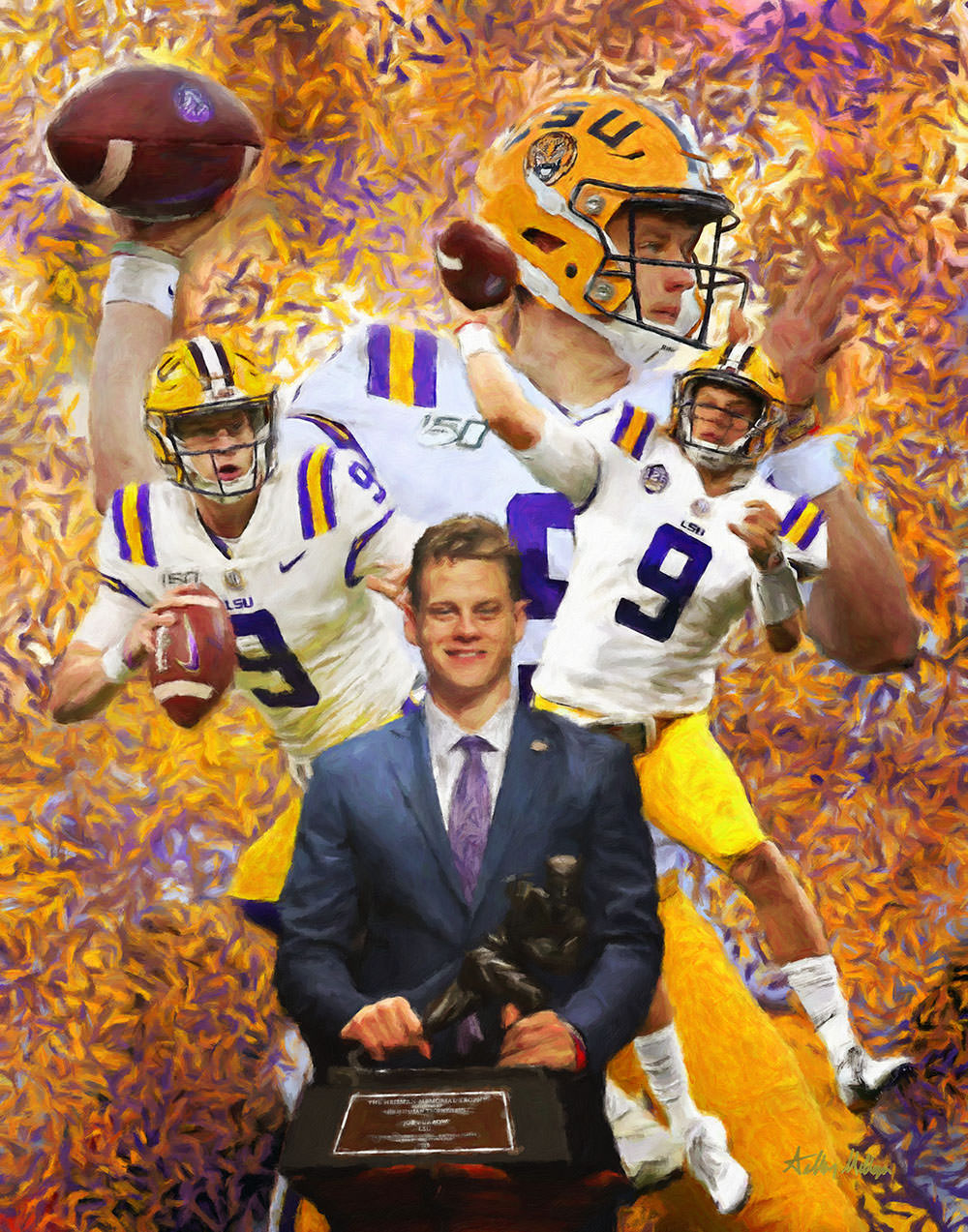 LSU Tigers Joe Burrow Heisman Trophy NCAA College Football Field 8x10 to 48x36 photo 1260