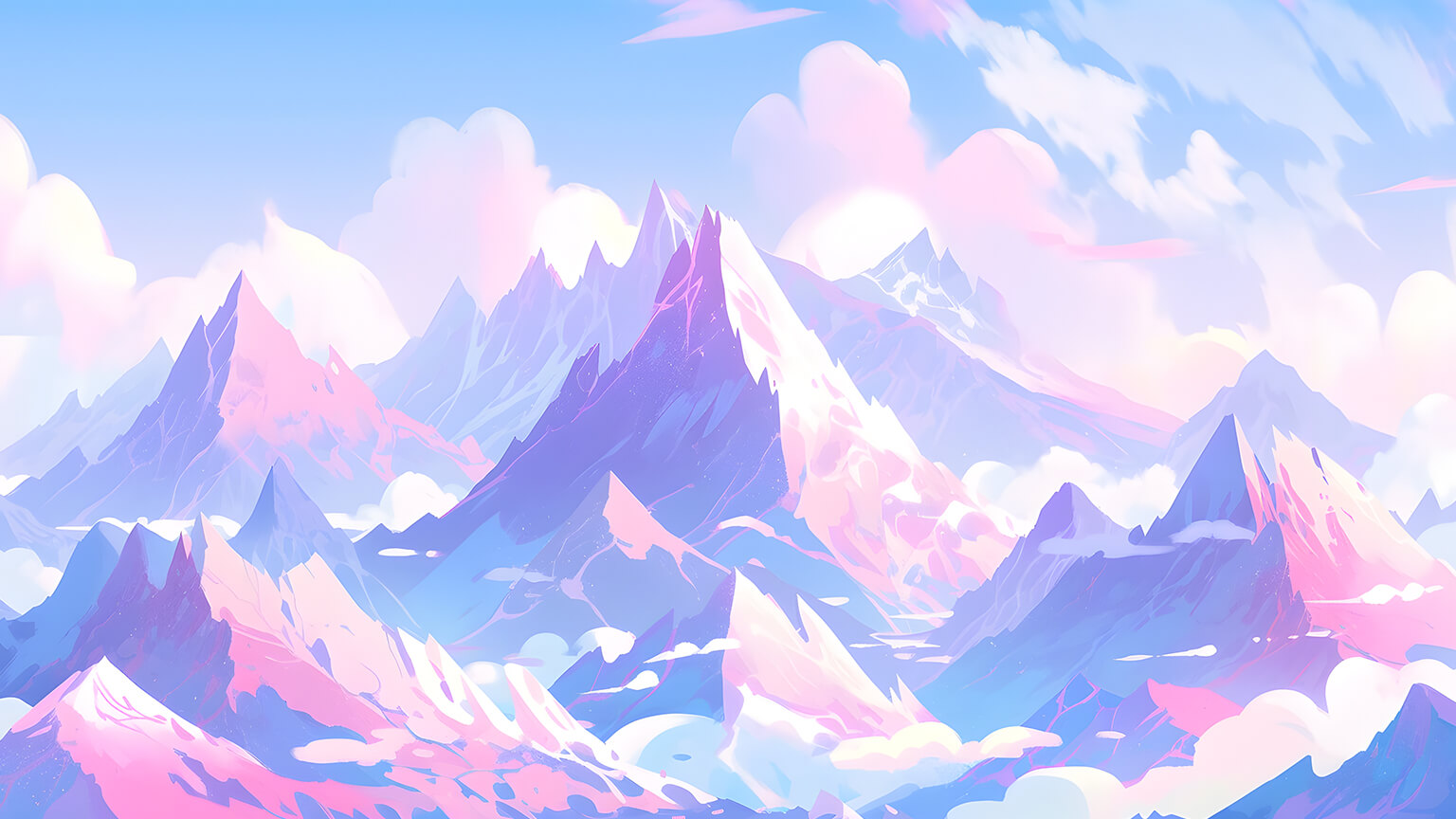 Beautiful Pastel Mountains Desktop Wallpaper
