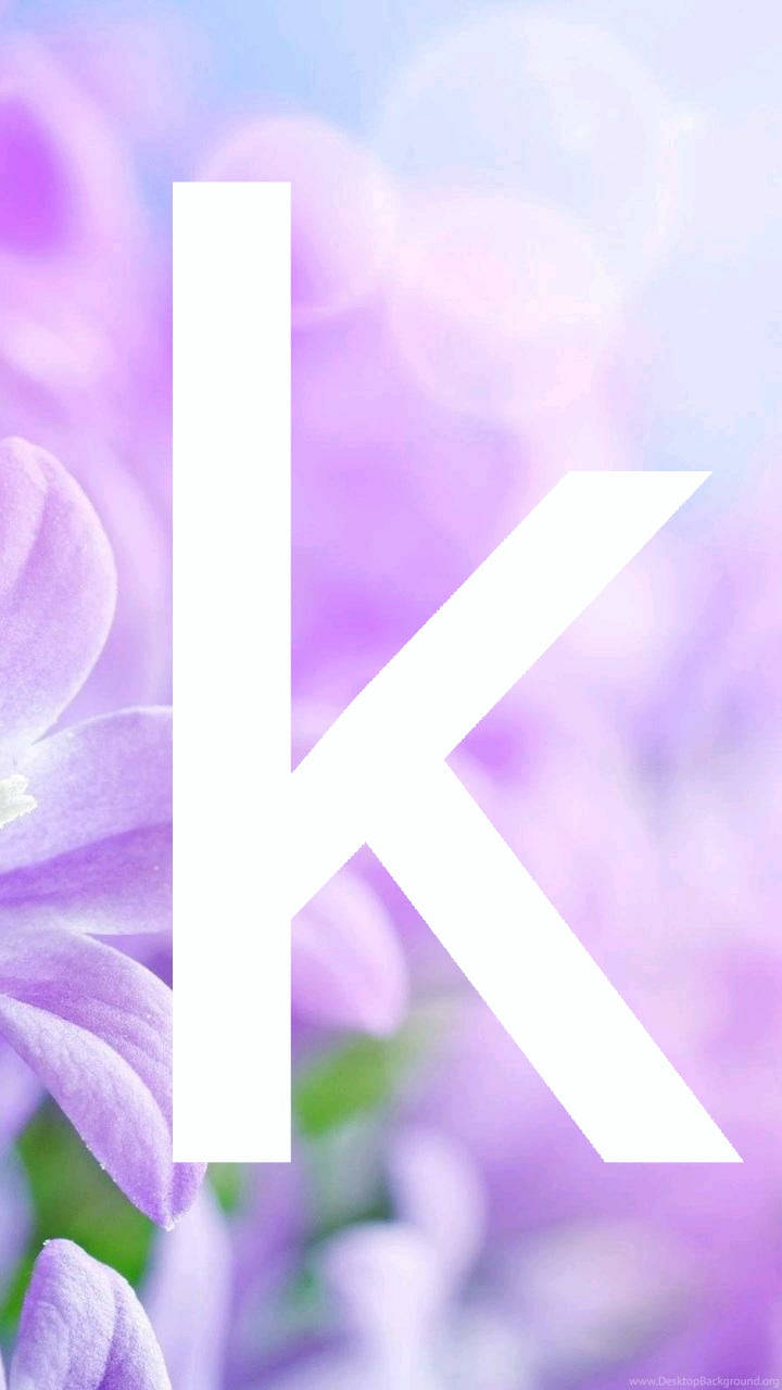 Download Purple Floral K Alphabet Wallpaper