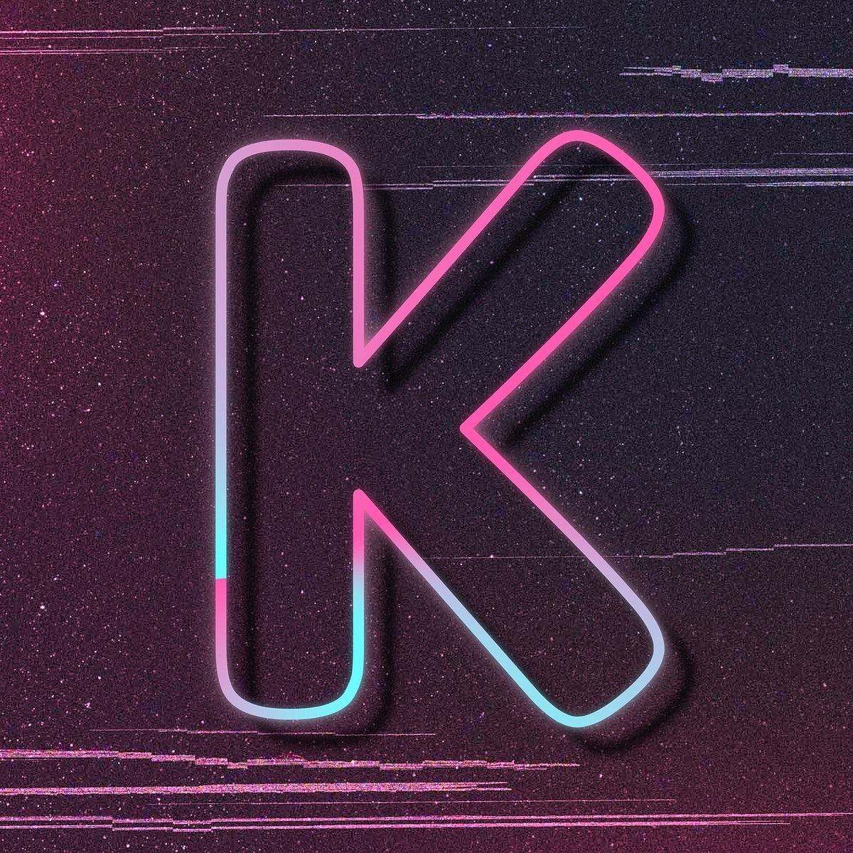 Download free psd / image of Pink neon glow letter K psd font typography by Wan about k letter, k neon, letter k neon, adv. Aesthetic letters, Letter k, Lettering