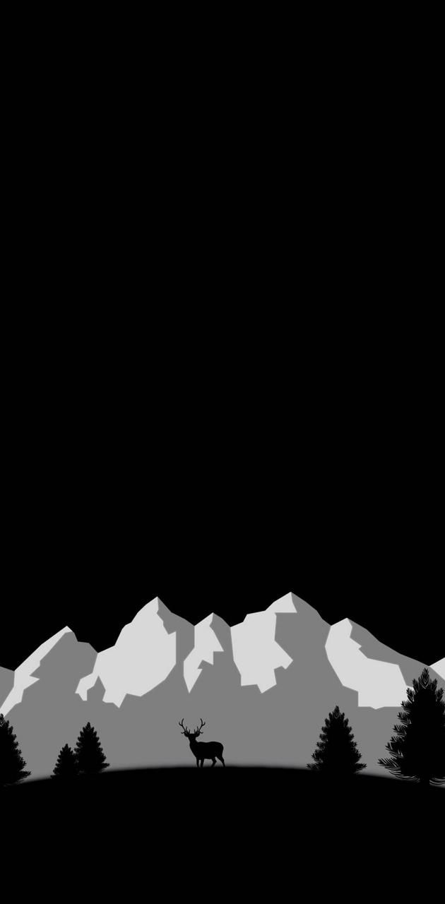 AMOLED Mountain wallpaper by JimmyJohns001. fbeb. iPhone wallpaper mountains, Minimal wallpaper, Black aesthetic wallpaper