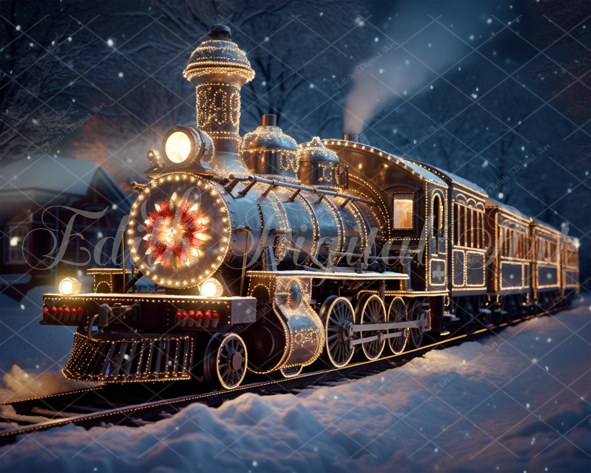 Polar Express Christmas Digital Backdrop for Kids Christmas