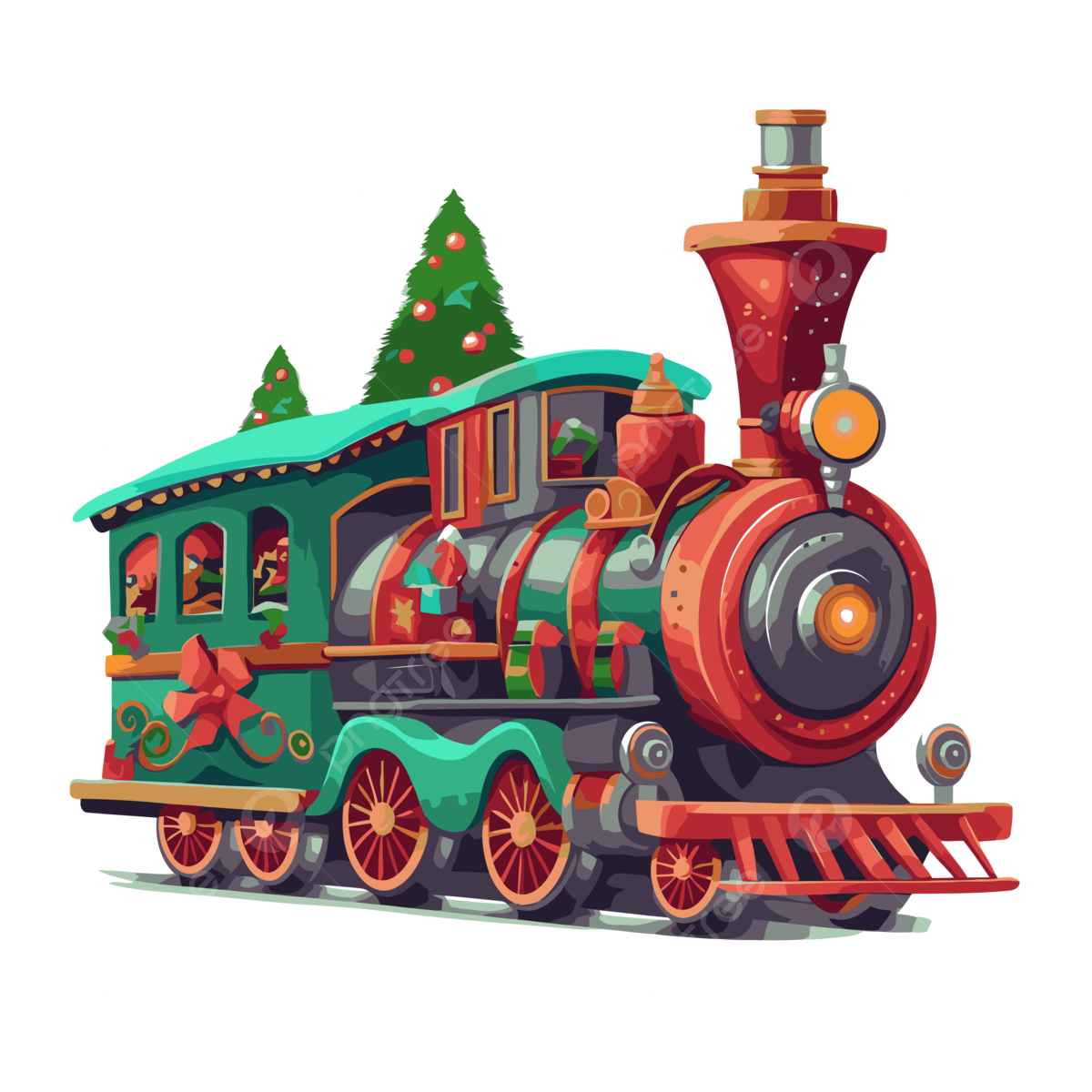Christmas Train PNG, Vector, PSD, and Clipart With Transparent Background for Free Download