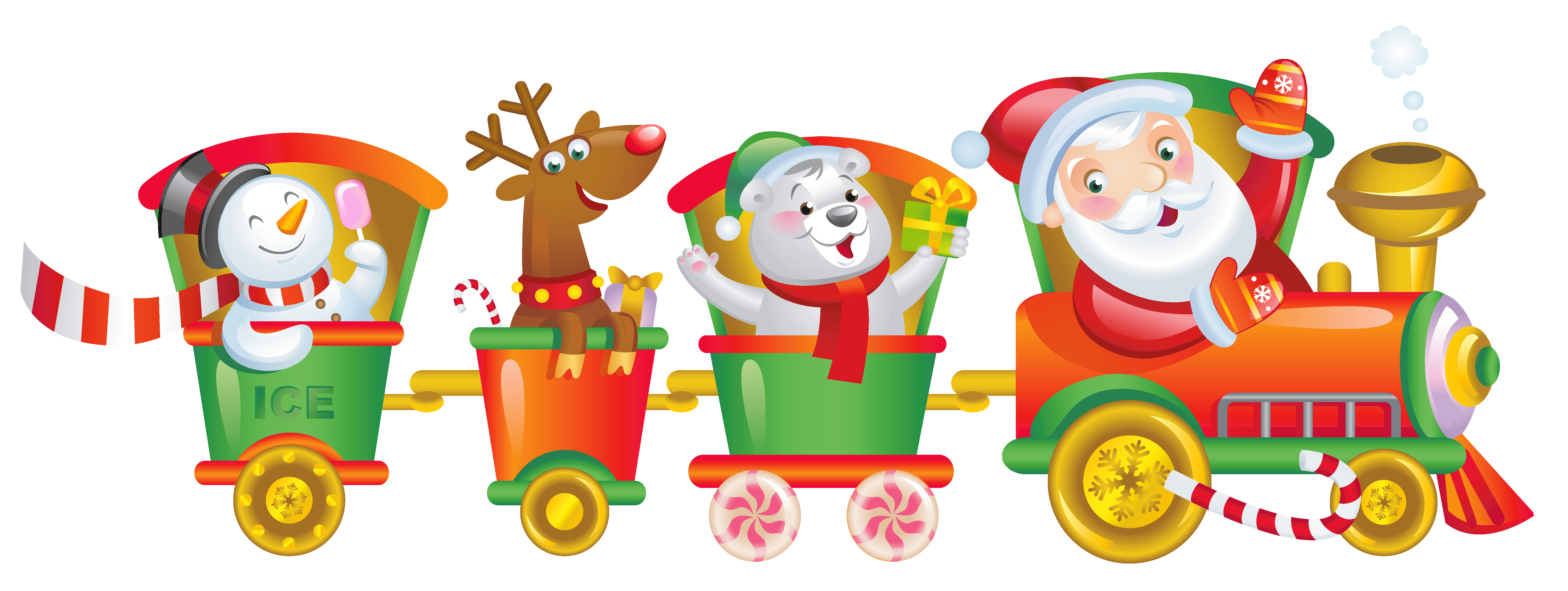 Transparent Christmas Santa Train PNG Clipart​-Quality Free Image and Transparent PNG Clipart