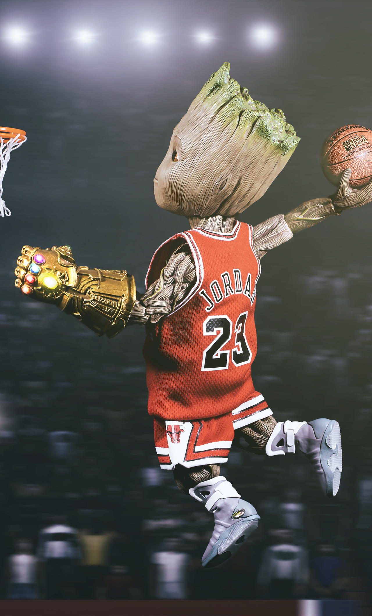 Baby Groot Playing Basketball