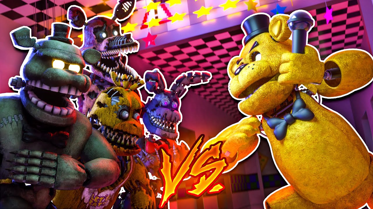 Golden Freddy vs Nightmare FNAF. Minecraft Five Nights at Freddy's Roleplay