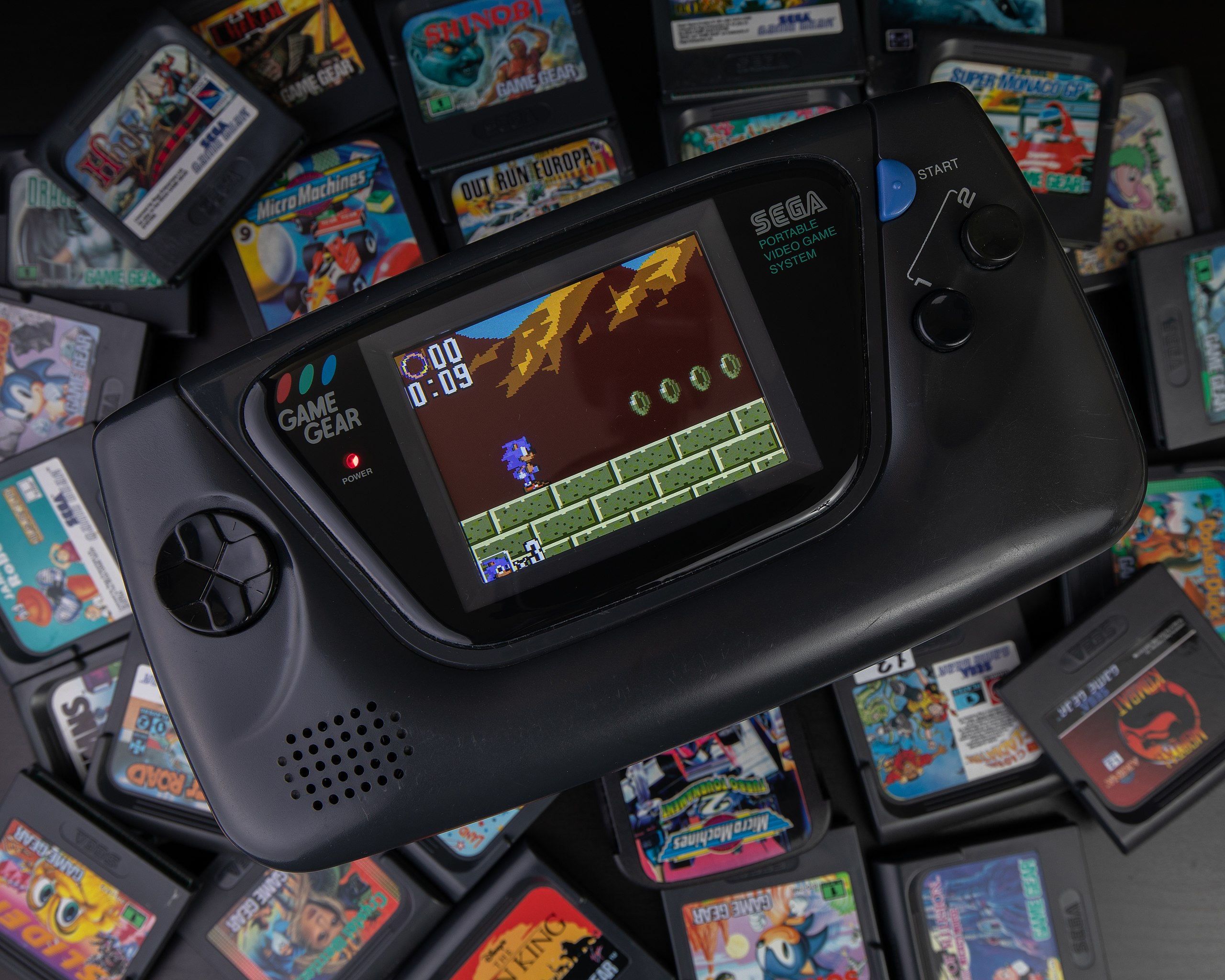 Sega Game Gear with modern replacement LCD