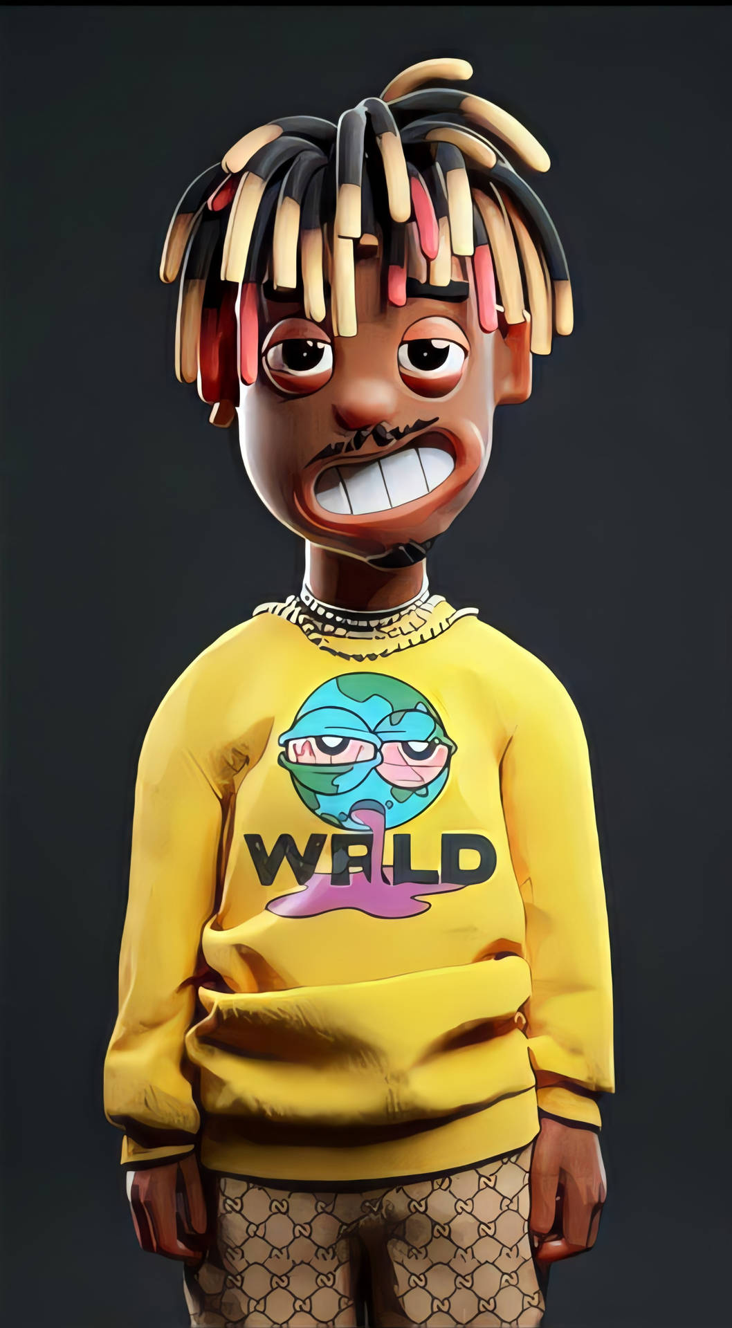 Download Amusing Juice Wrld Cartoon Character Wallpaper