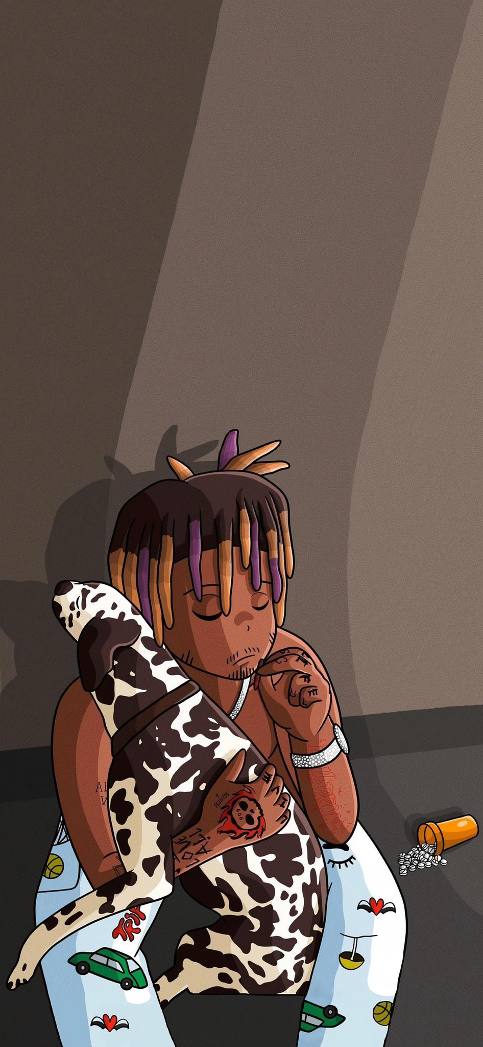 Just A Creative Name WRLD Pills in the Regal wallpaper I made! Credit goes to who drew the original cover! #juicewrld #wrld #legendsneverdie #ThePartyNeverEnds #wallpaper