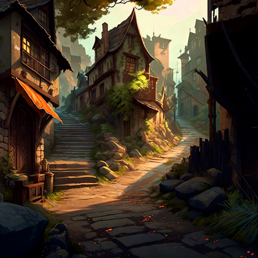 Autumn Village. Fantasy landscape, Fantasy art landscapes, Fantasy village