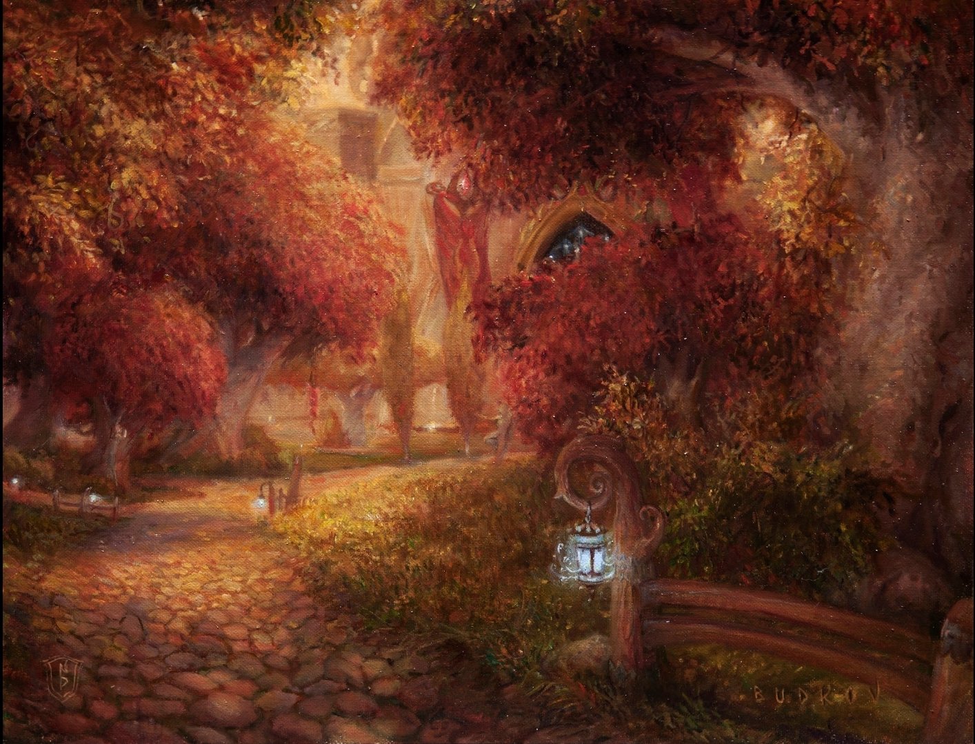 Budkov Traditional Fantasy - ⚡This week is my Christmas Sale week, and I have three fantasy paintings that are perfect for a Holiday gift! Please like and retweet! Autumn Leaves, Entrance