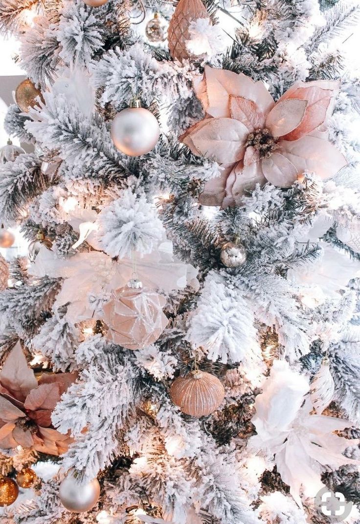 Pink & White Christmas. Christmas tree wallpaper, Rose gold christmas, Gold christmas wallpaper