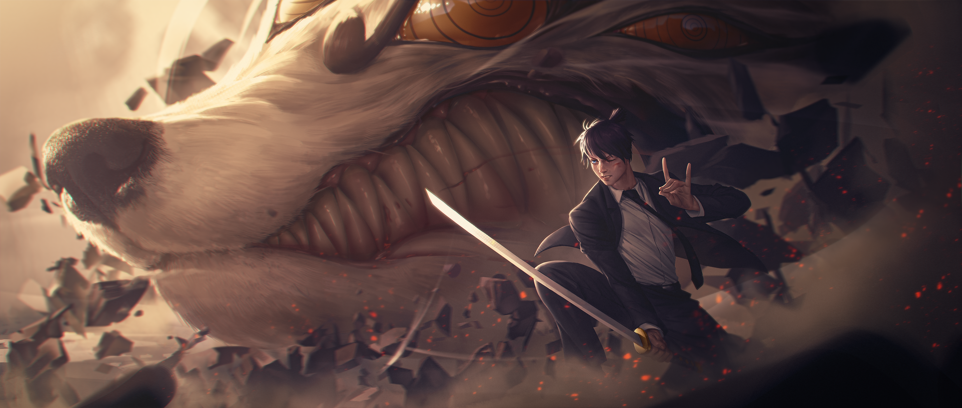 Made this Aki fanart of him summoning Kon: @TheQuito