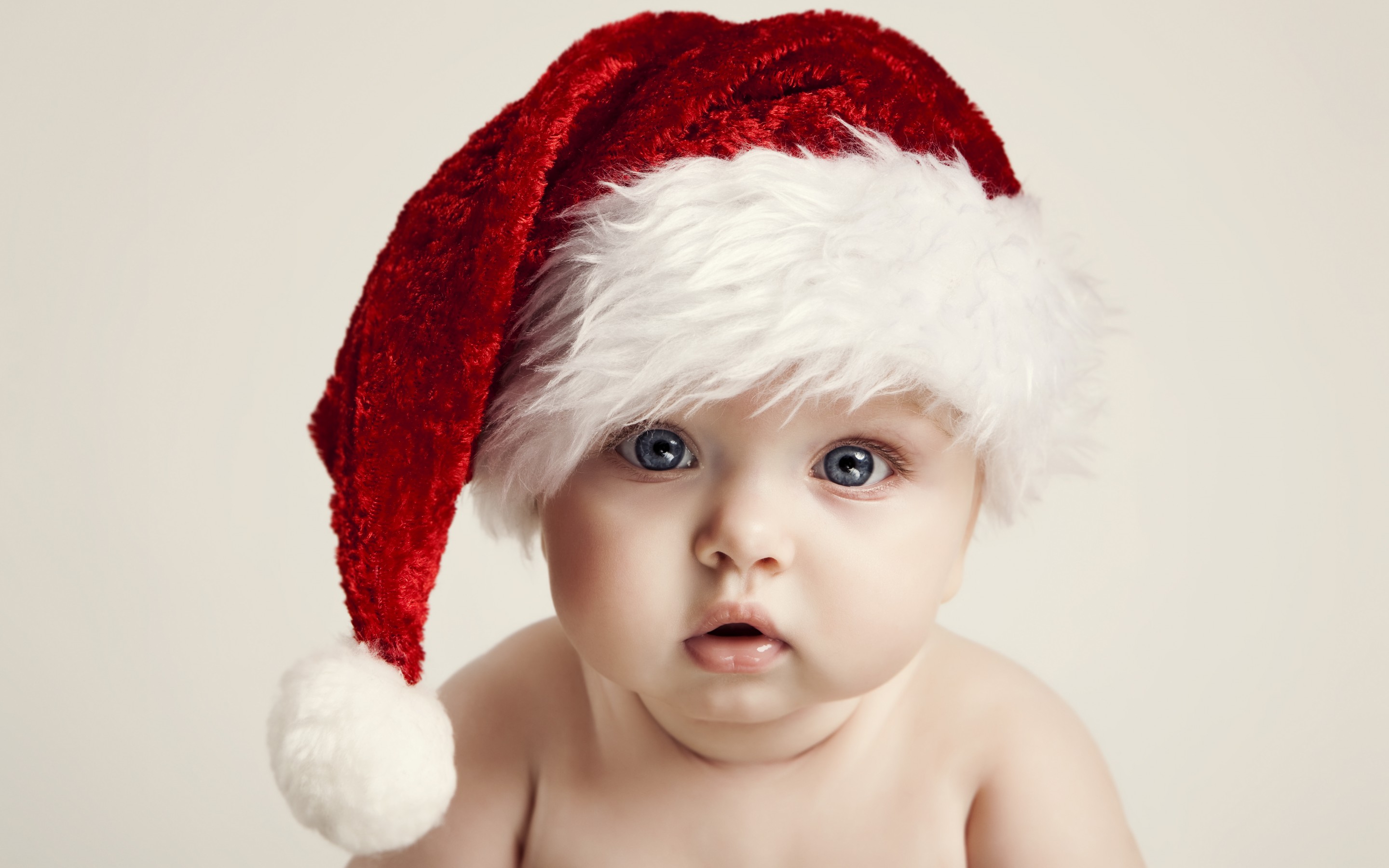 Happy baby kid big beautiful blue eyes children new year merry christmas wallpaperx1800