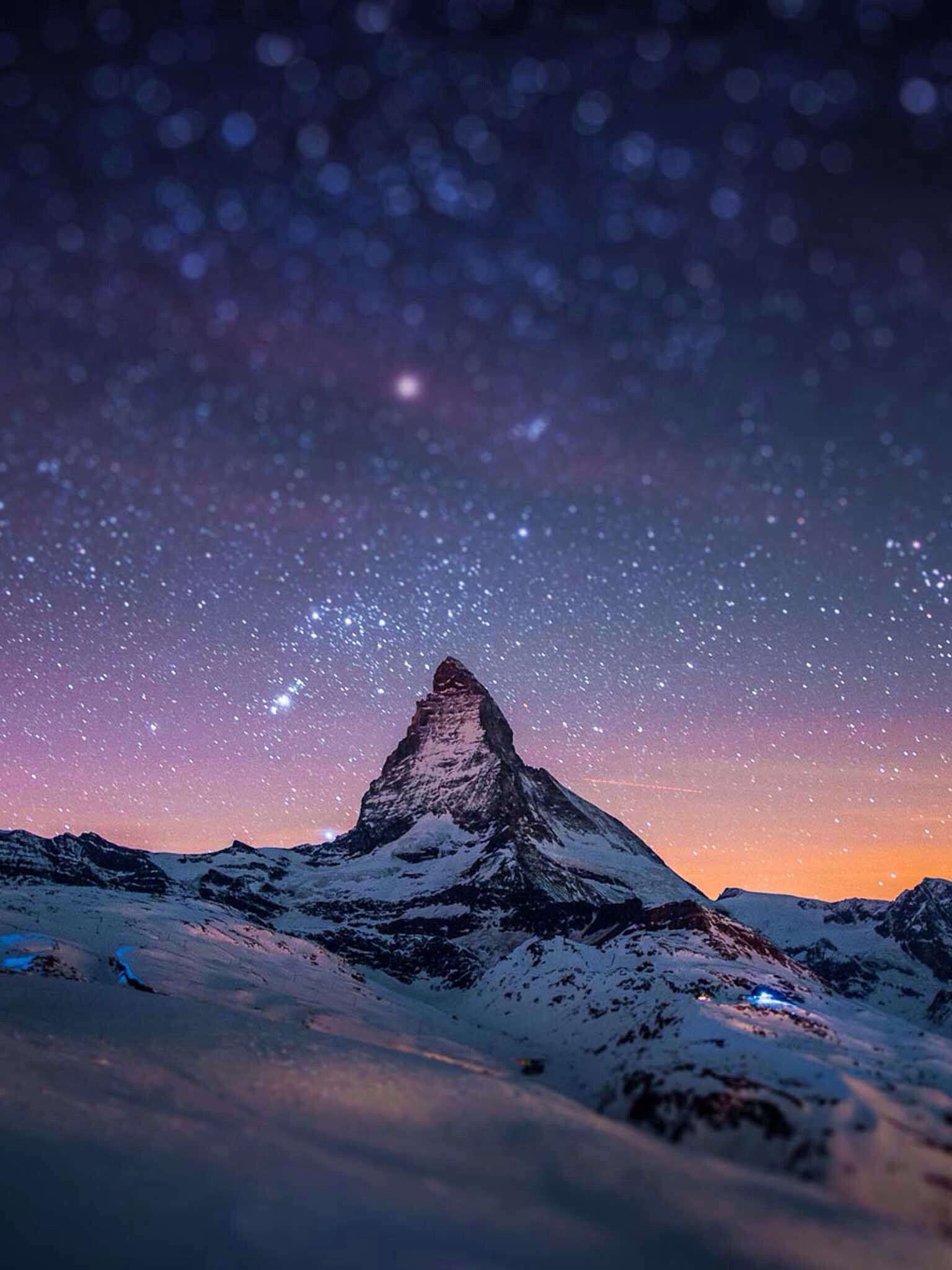 Alaska north mountain. Night sky