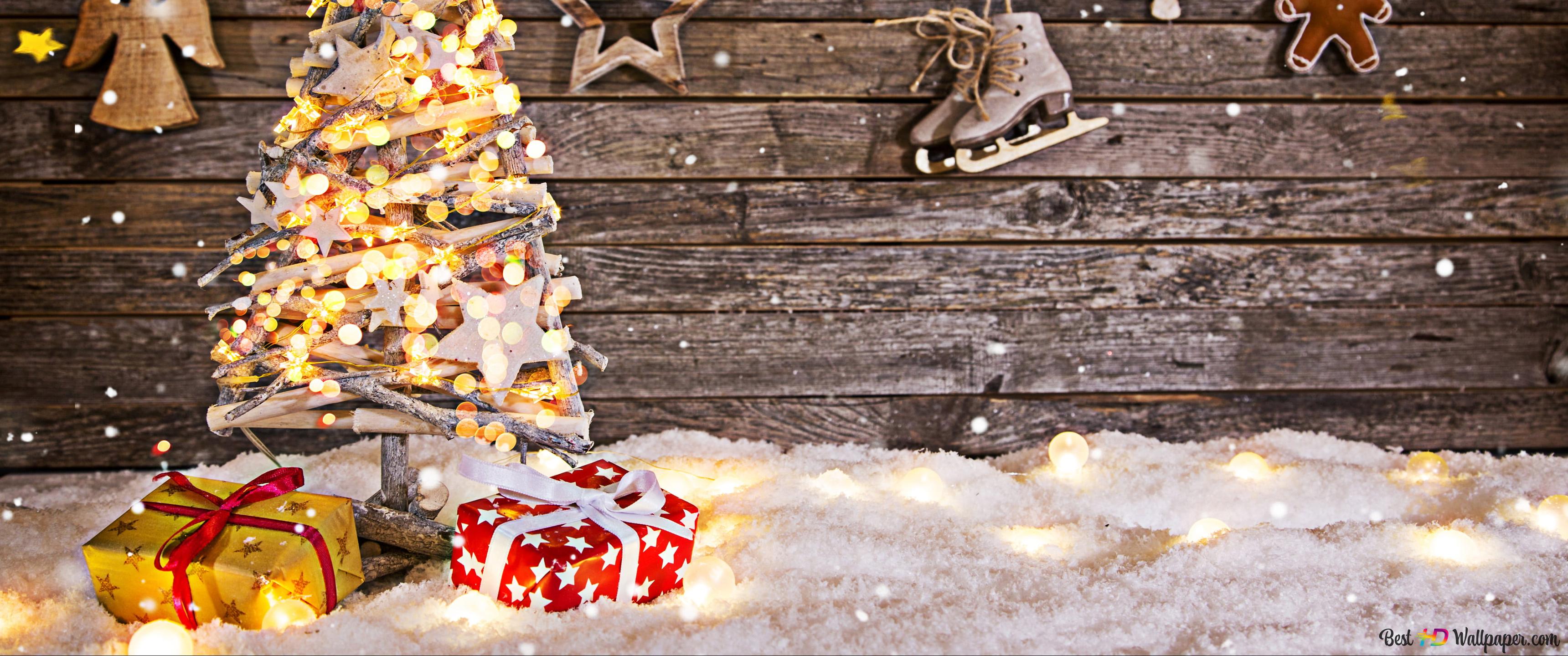 Christmas Tree Of Christmas night 4K wallpaper download