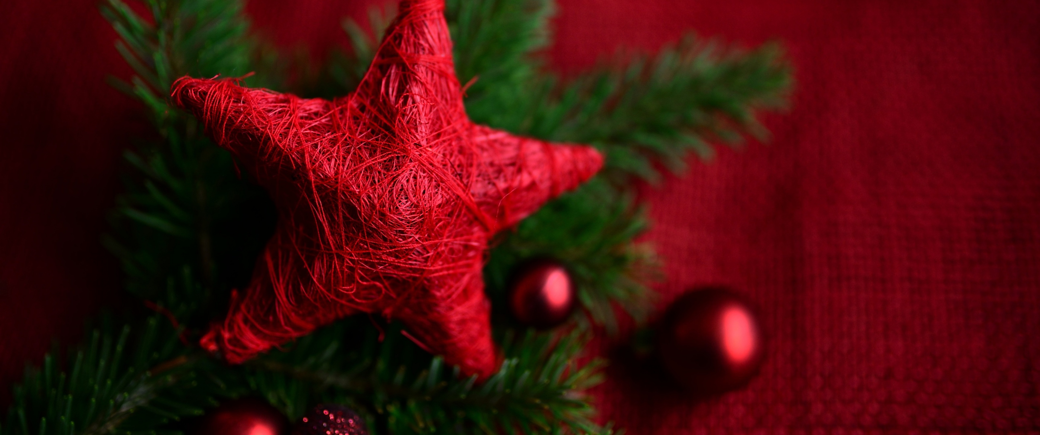 Red Star Wallpaper 4K, Christmas decoration, Advent