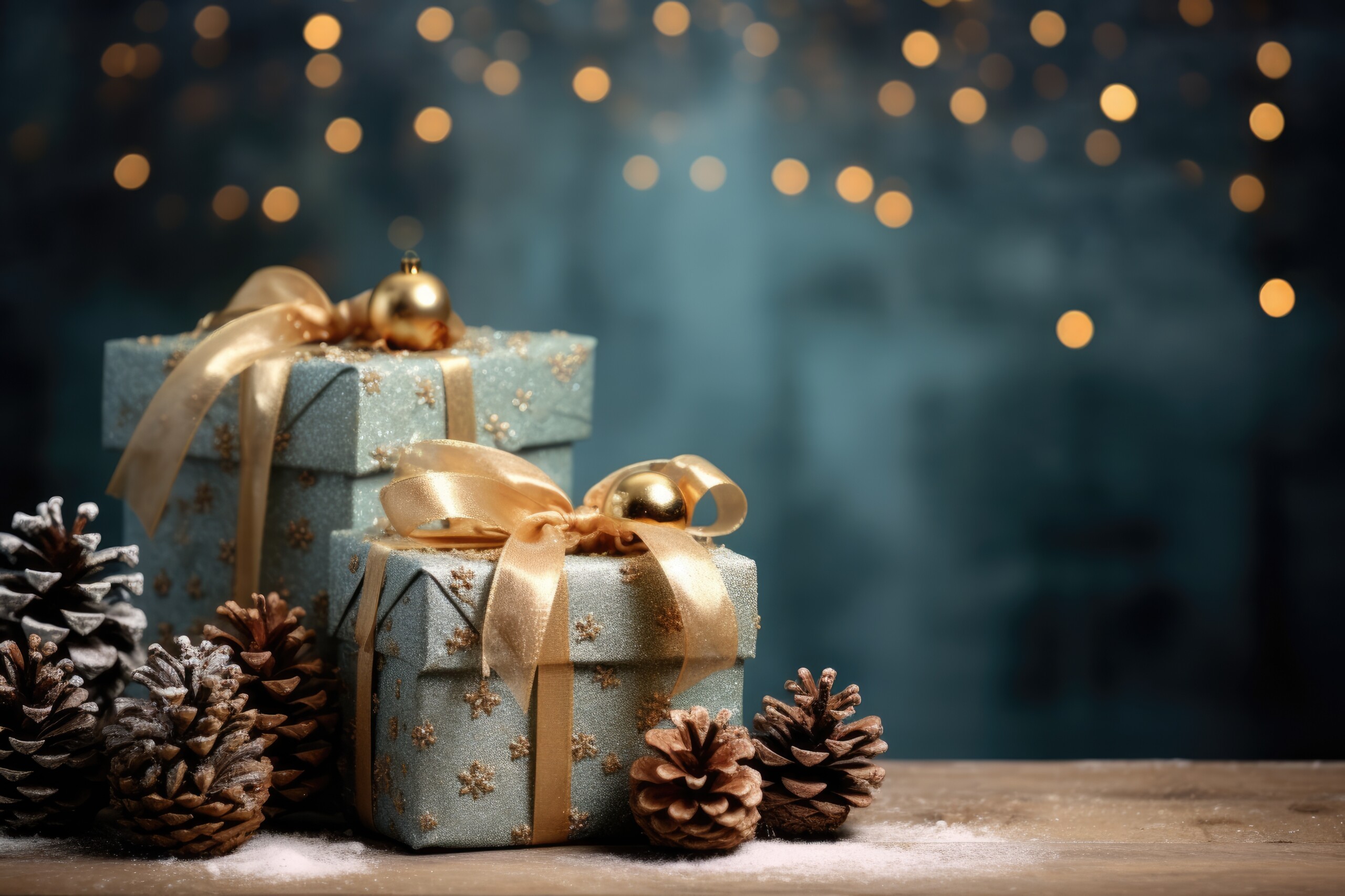 Gift Box With Bow Lights Background, Wallpapers, Backdrop, Gift Box  Background Image And Wallpaper for Free Download