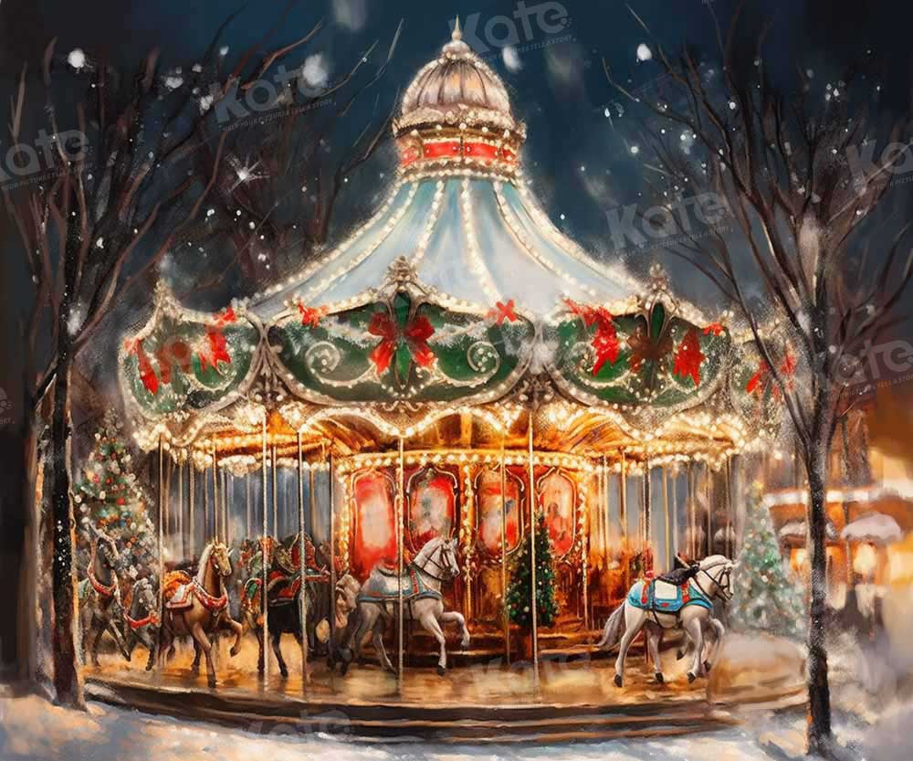 Kate Christmas Carousel Backdrop Designed