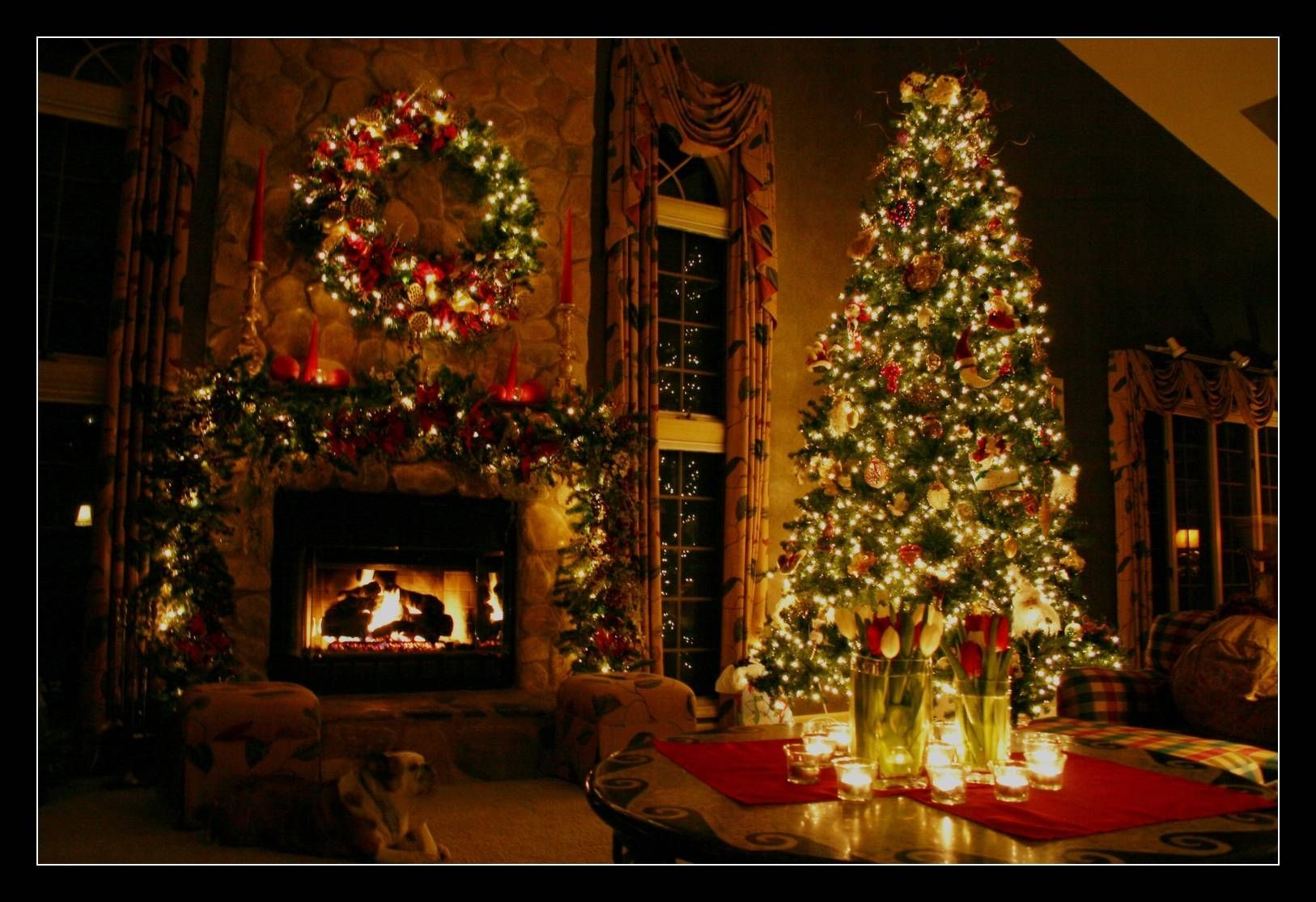 Best Christmas Fireplace Desktop Wallpaper FULL HD 1080p For PC Desktop. Fun christmas decorations, Christmas fireplace, Beautiful christmas trees