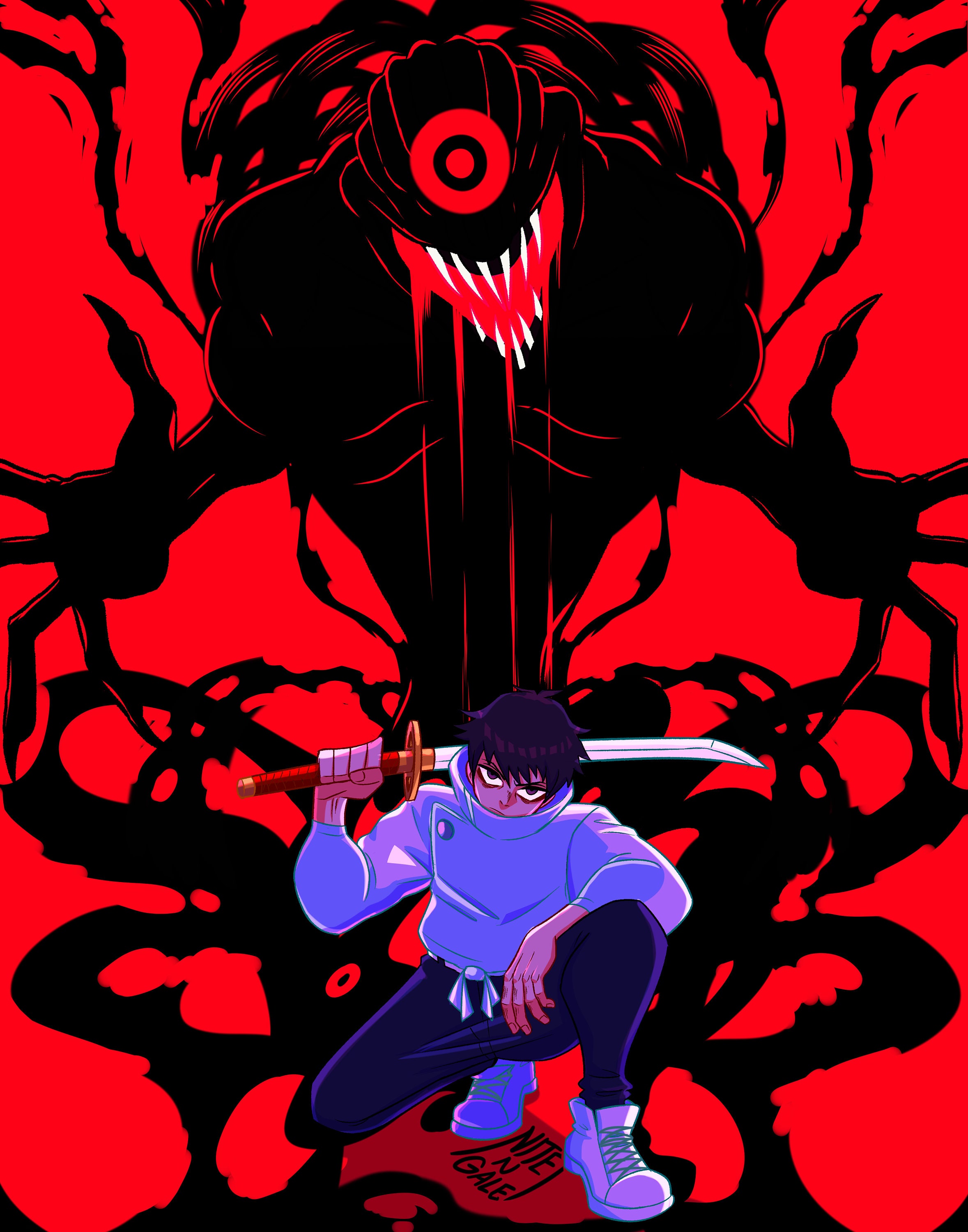 Yuta and Rika Anime Print