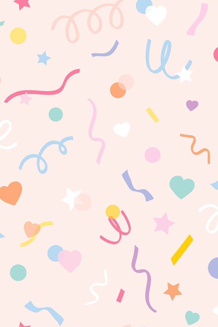 Confetti background in cute pastel pink pattern. free image by rawpixel.com / Aum. Confetti background, Birthday background design, Pastel background wallpaper