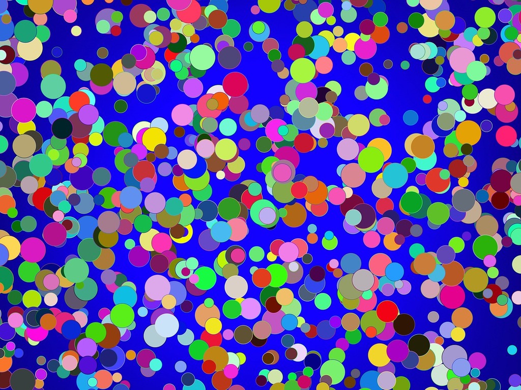 A bunch of colorful circles on a blue background. Birthday confetti colorful, background textures. Domain Media Search Engine Public Domain Image