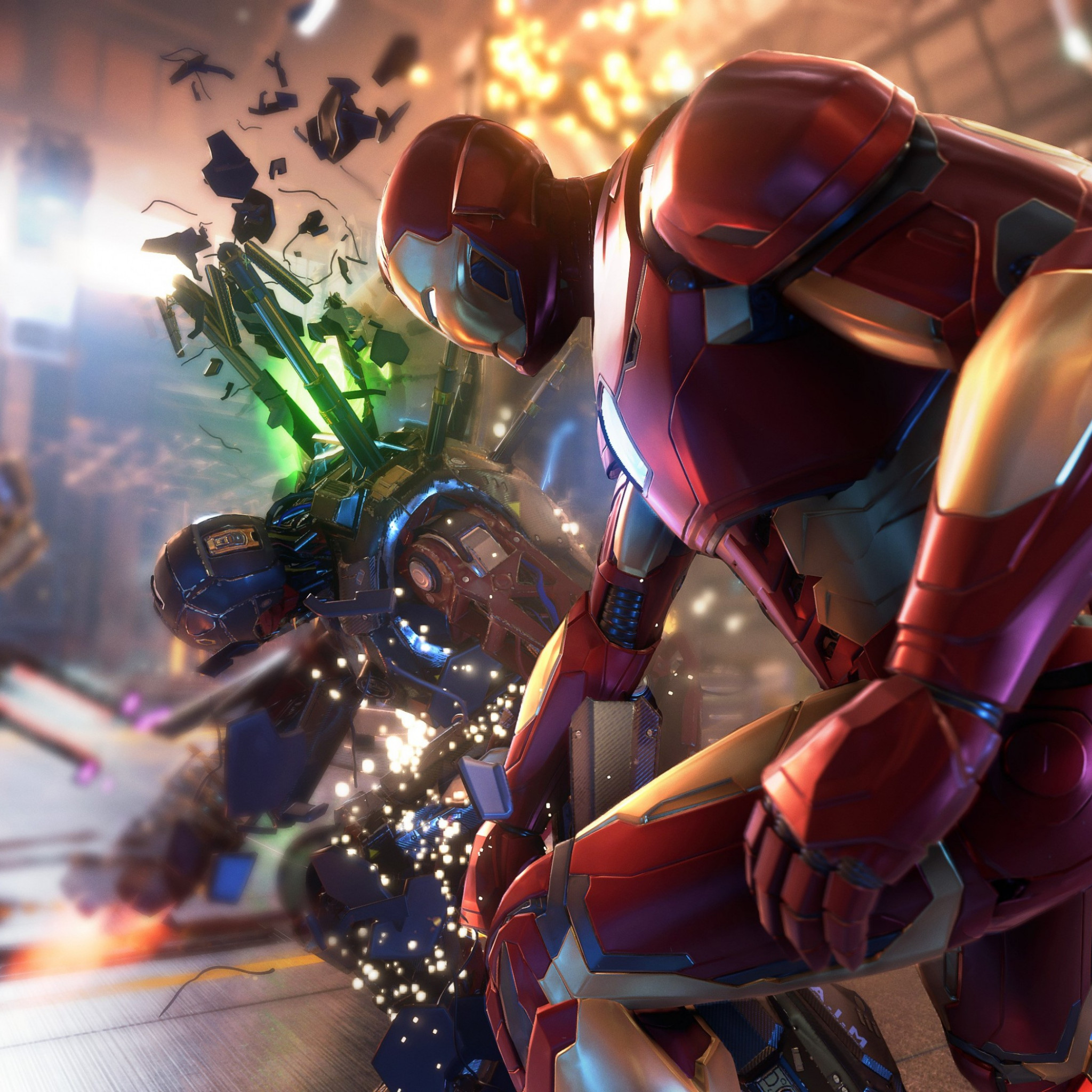 Download wallpaper: Iron Man in Marvel's Avengers video game 2048x2048