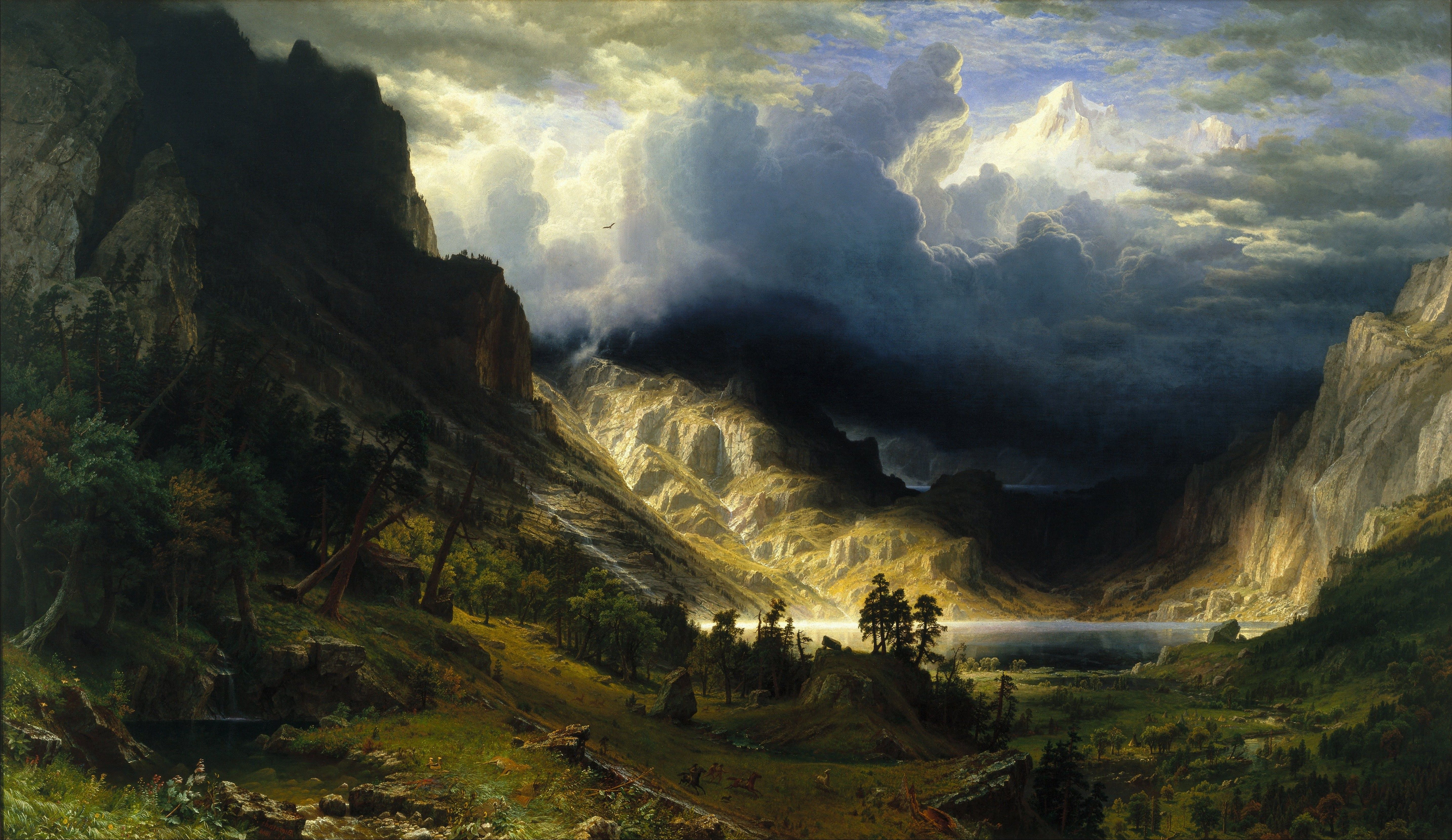 Download HD Wallpaper Of 346476 Albert Bierstadt, Nature, Landscape, Mountains, Fantasy Art, Painti. Mountain Landscape Painting, Mountain Art, Landscape Scenery