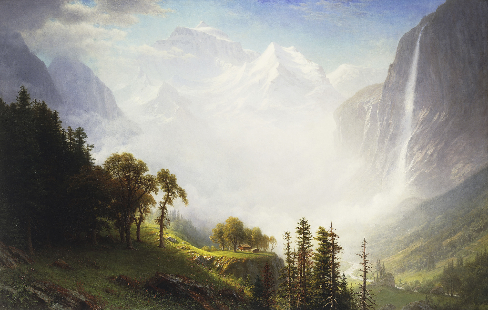 Albert Bierstadt, Majesty of the Mountains, classic art, paintingx1272 Wallpaper